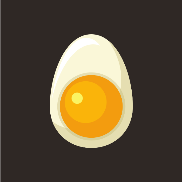 Un huevo duro cortado por la mitad con una yema amarilla brillante