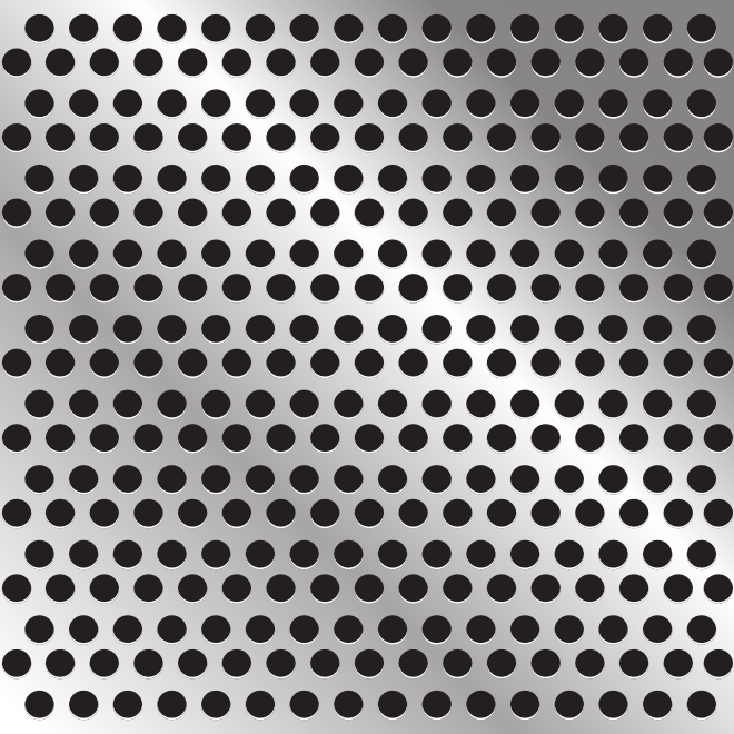 Chapa metálica perforada con orificios circulares
