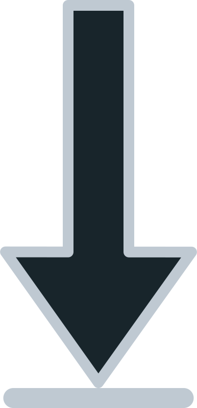 A dark downward pointing arrow with a light border.