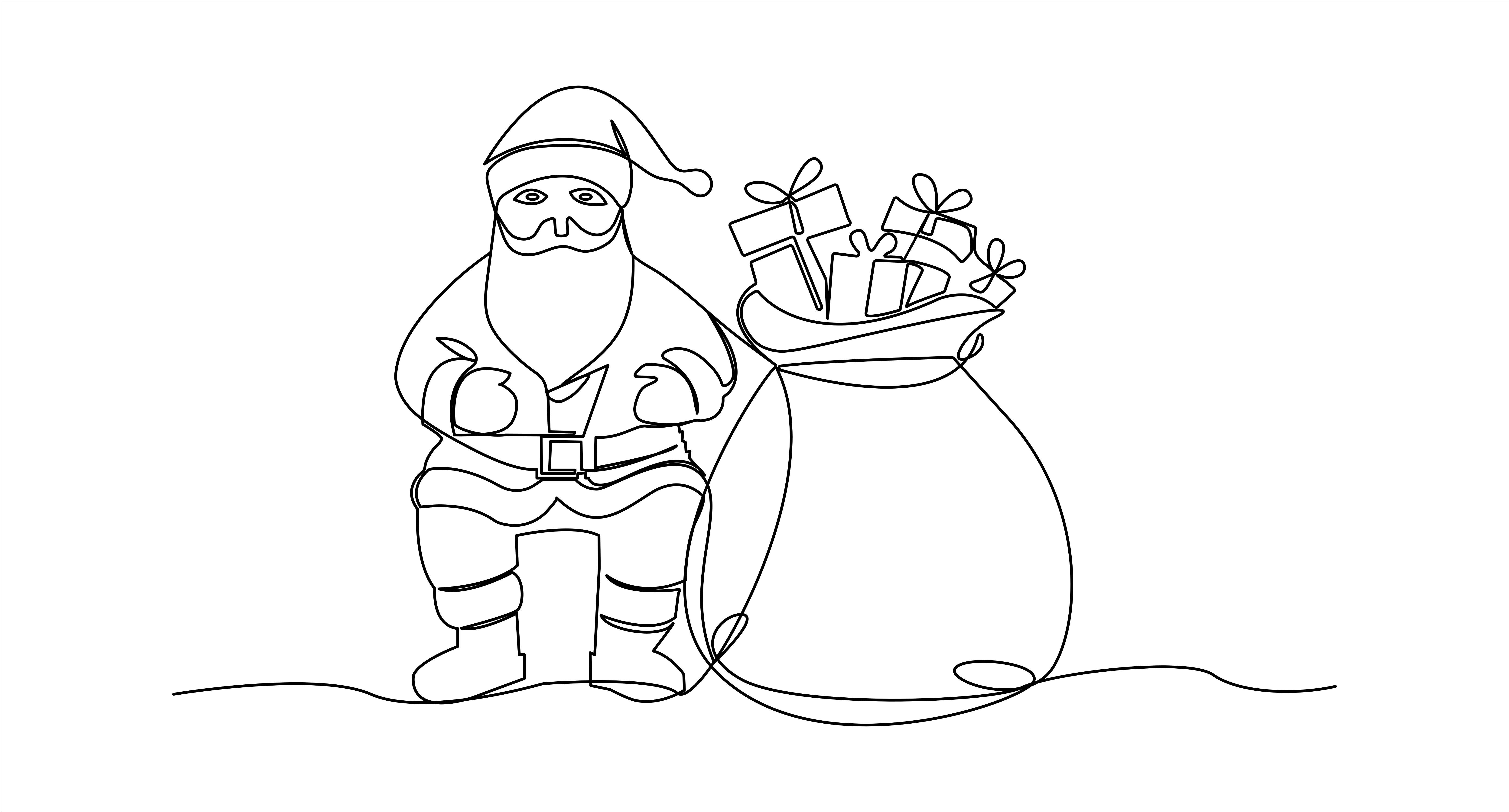 Santa claus with a bag of presents