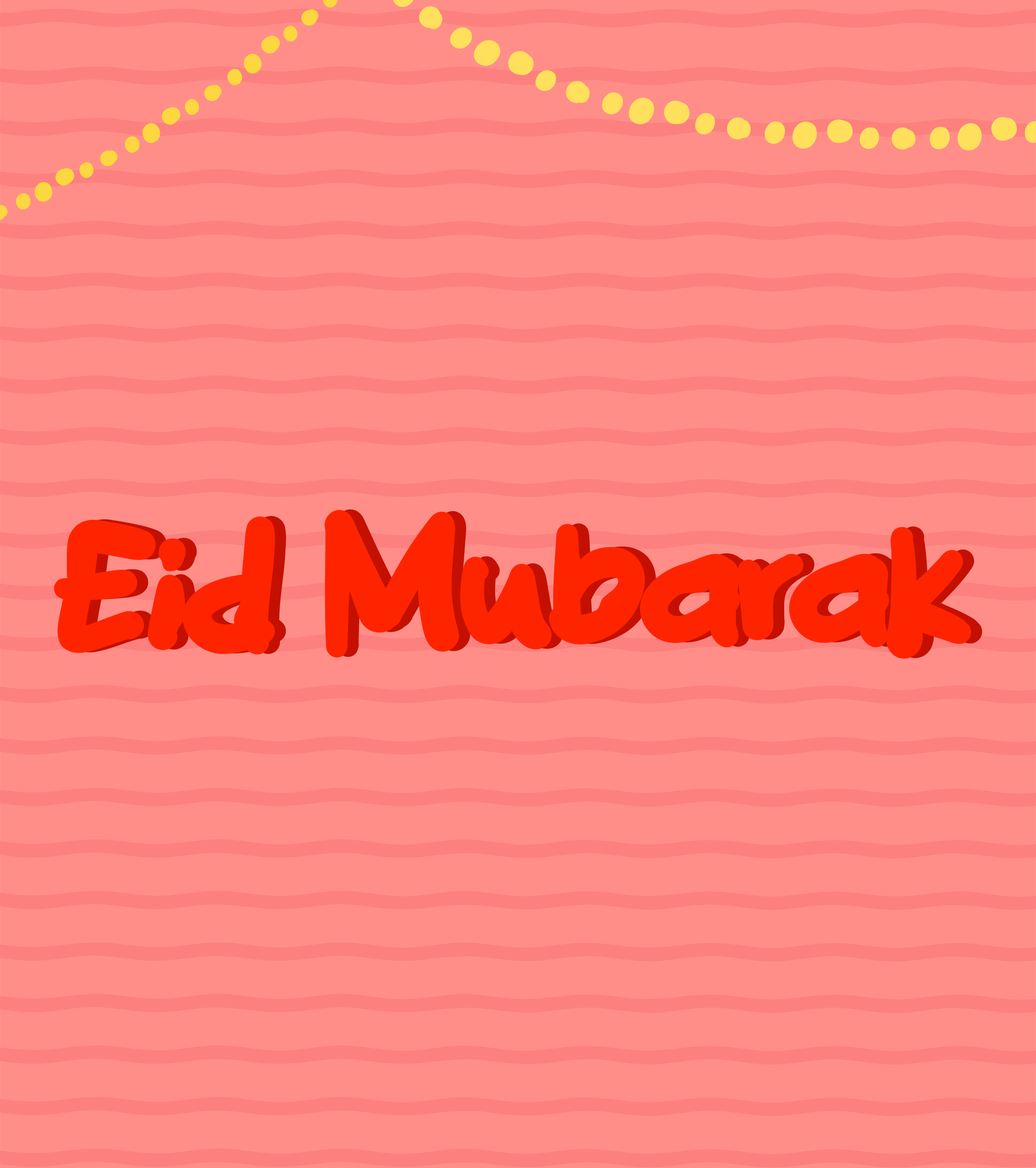 Texto de Eid mubarak sobre fondo rosa
