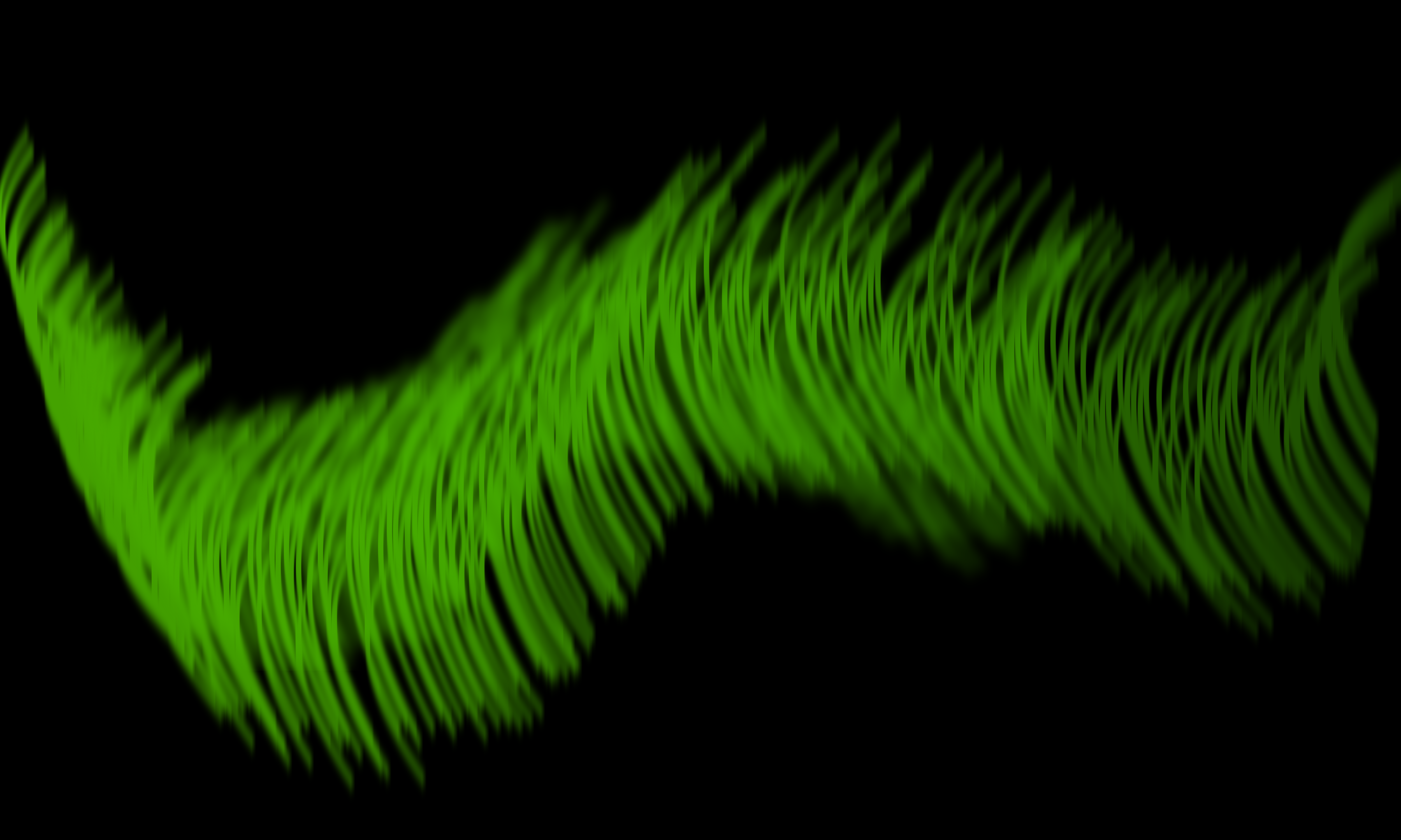 Green wavy lines on a black background