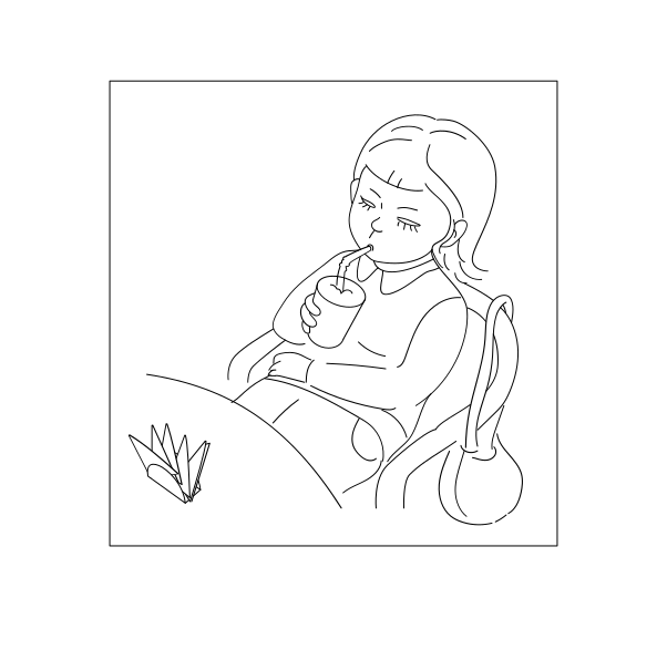 A child drinking from a cup with a straw.