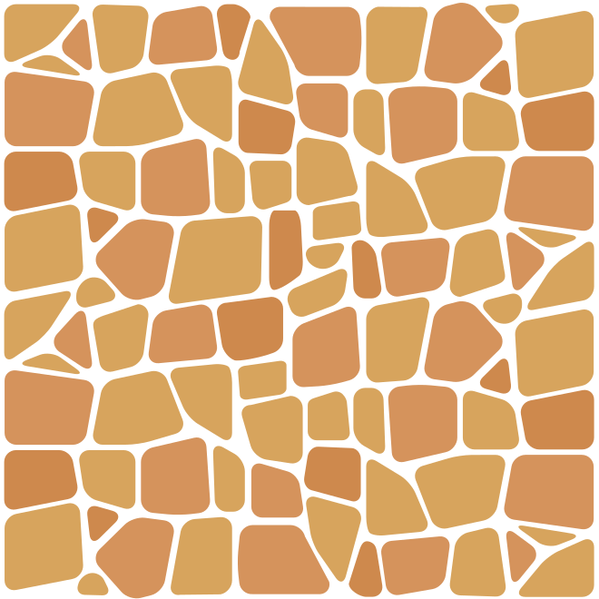 Abstraktes Muster aus unregelmäßigen beigefarbenen und orangefarbenen Formen