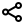 Black share icon on a white background