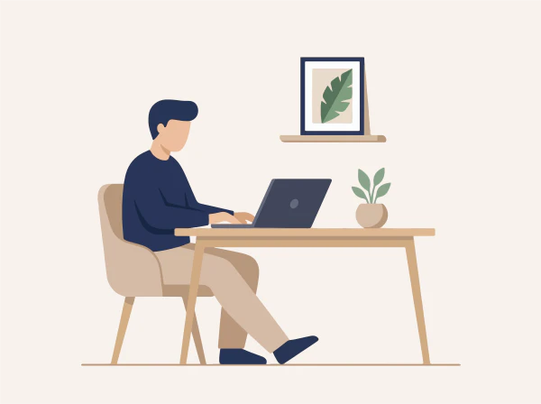 Designer working with materials