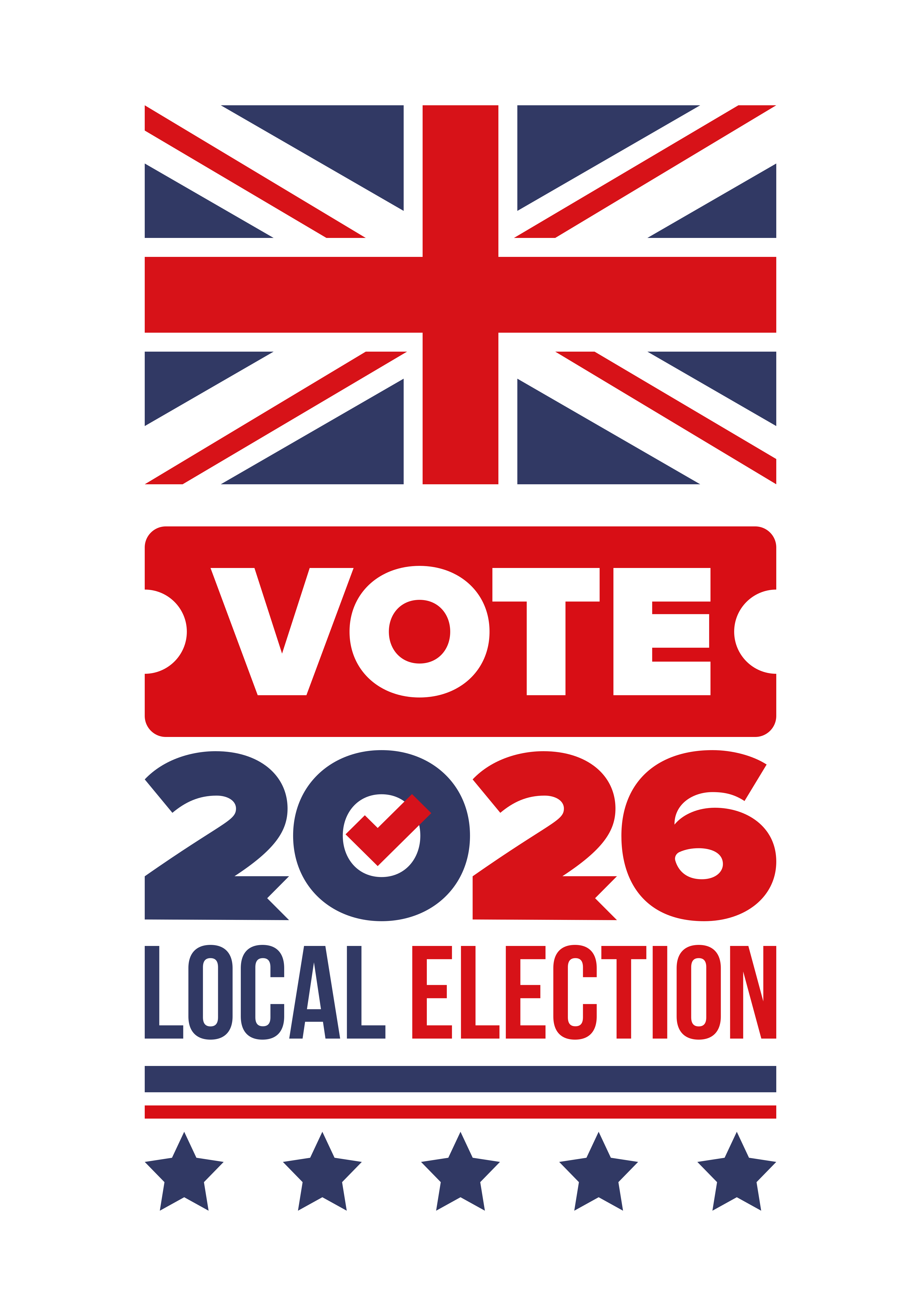 Vote 2026 local election with union jack