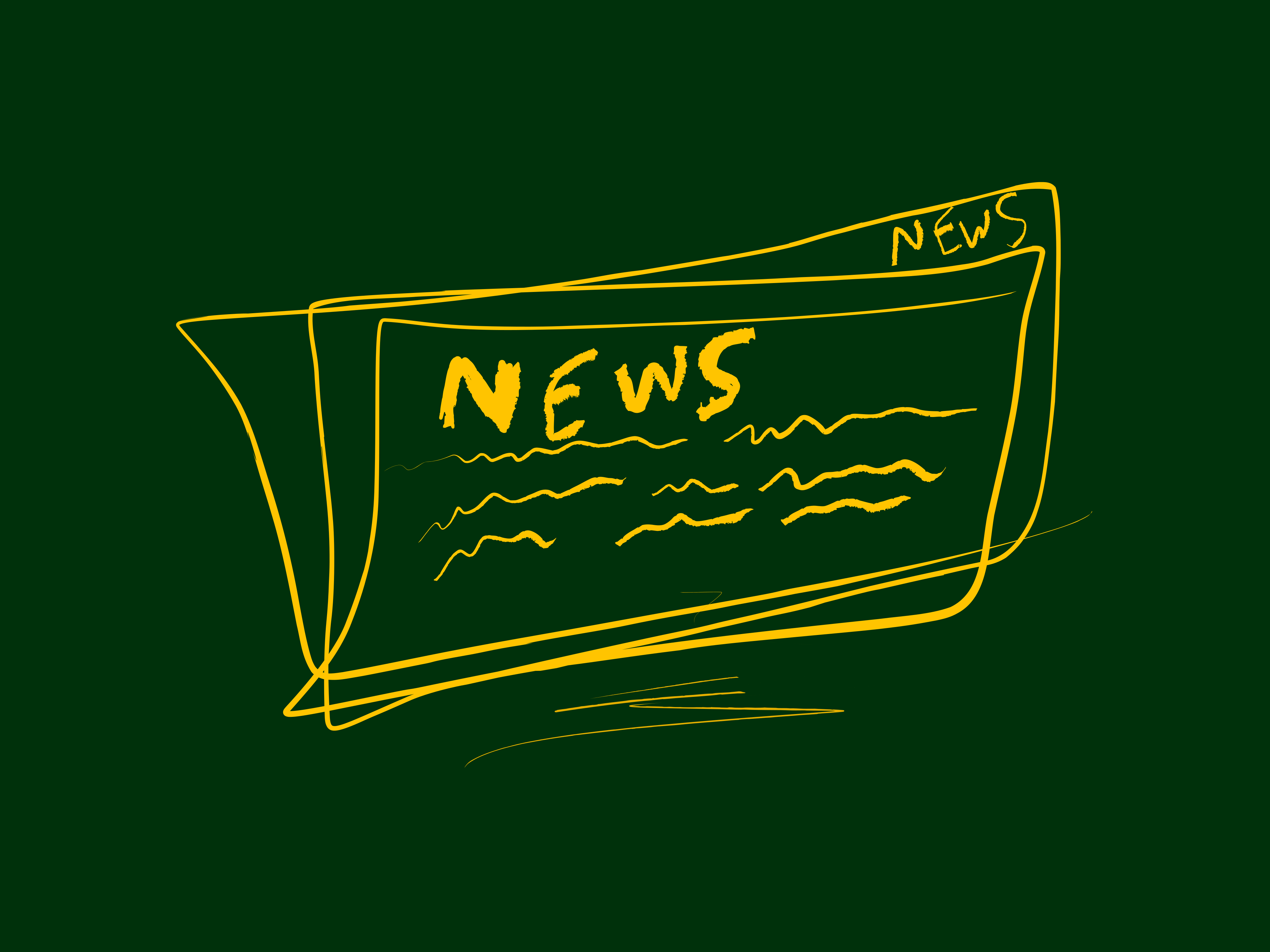 Stilisierte Zeichnung einer Zeitung mit dem Wort News