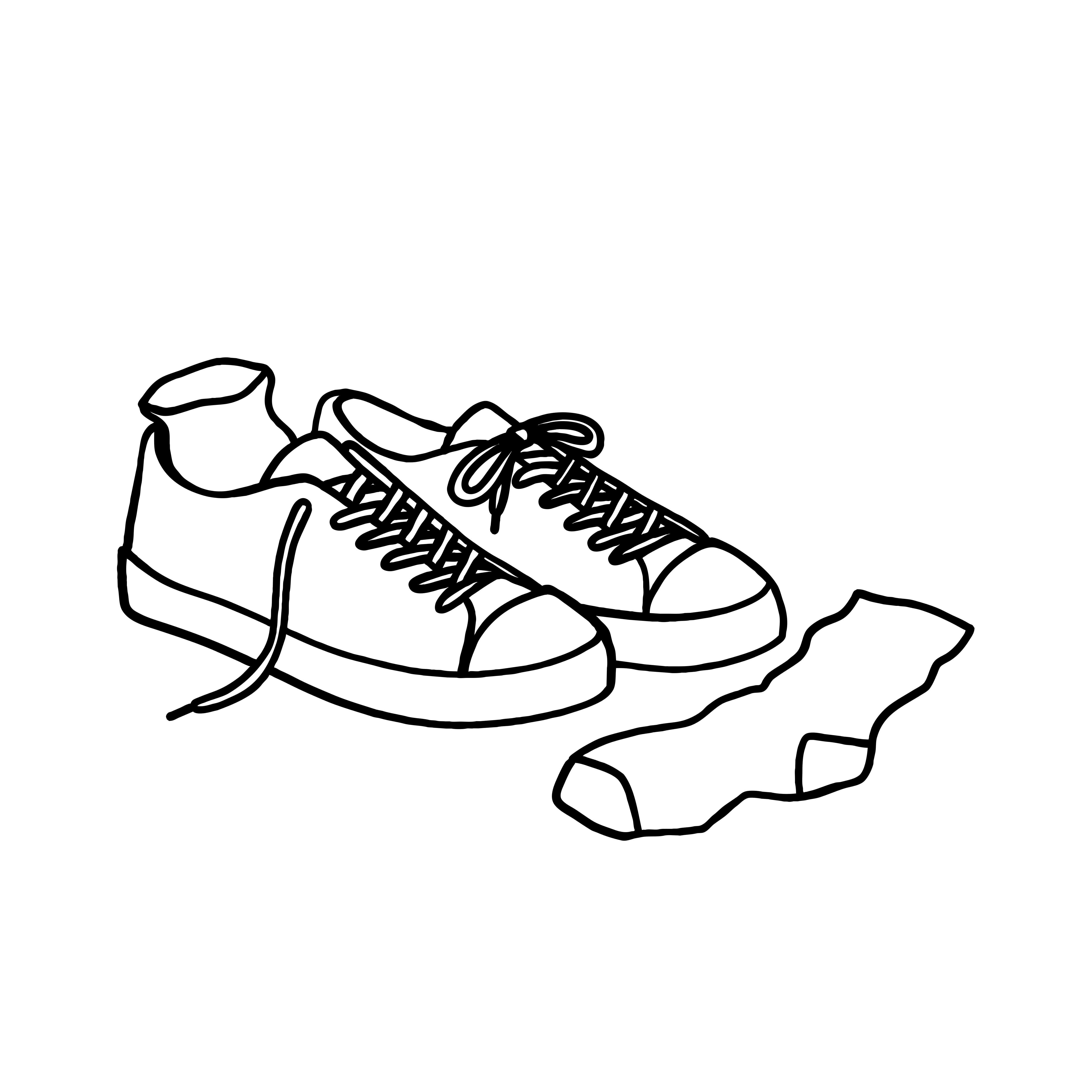 Une paire de baskets et une seule chaussette