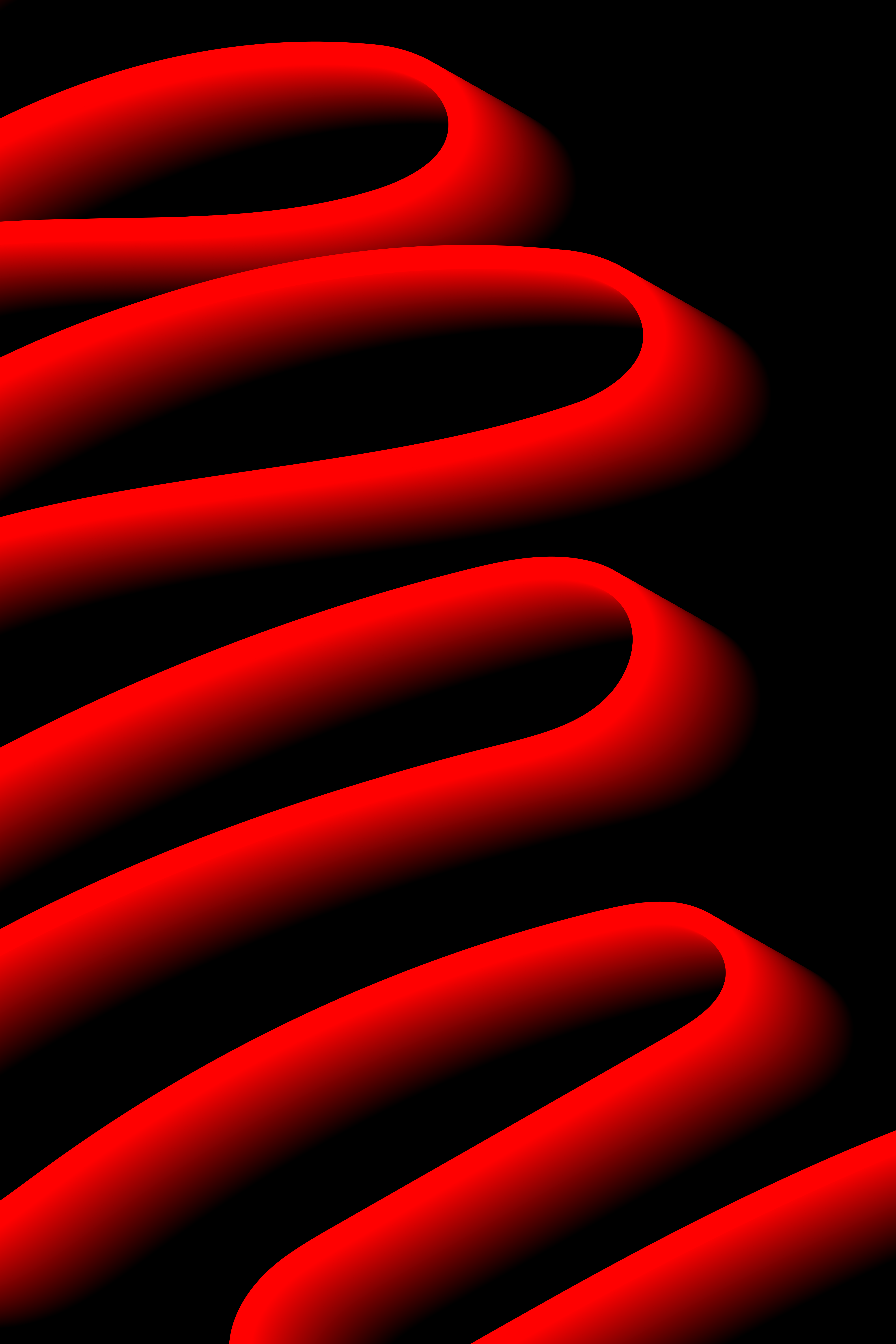Abstract red ribbon on black background