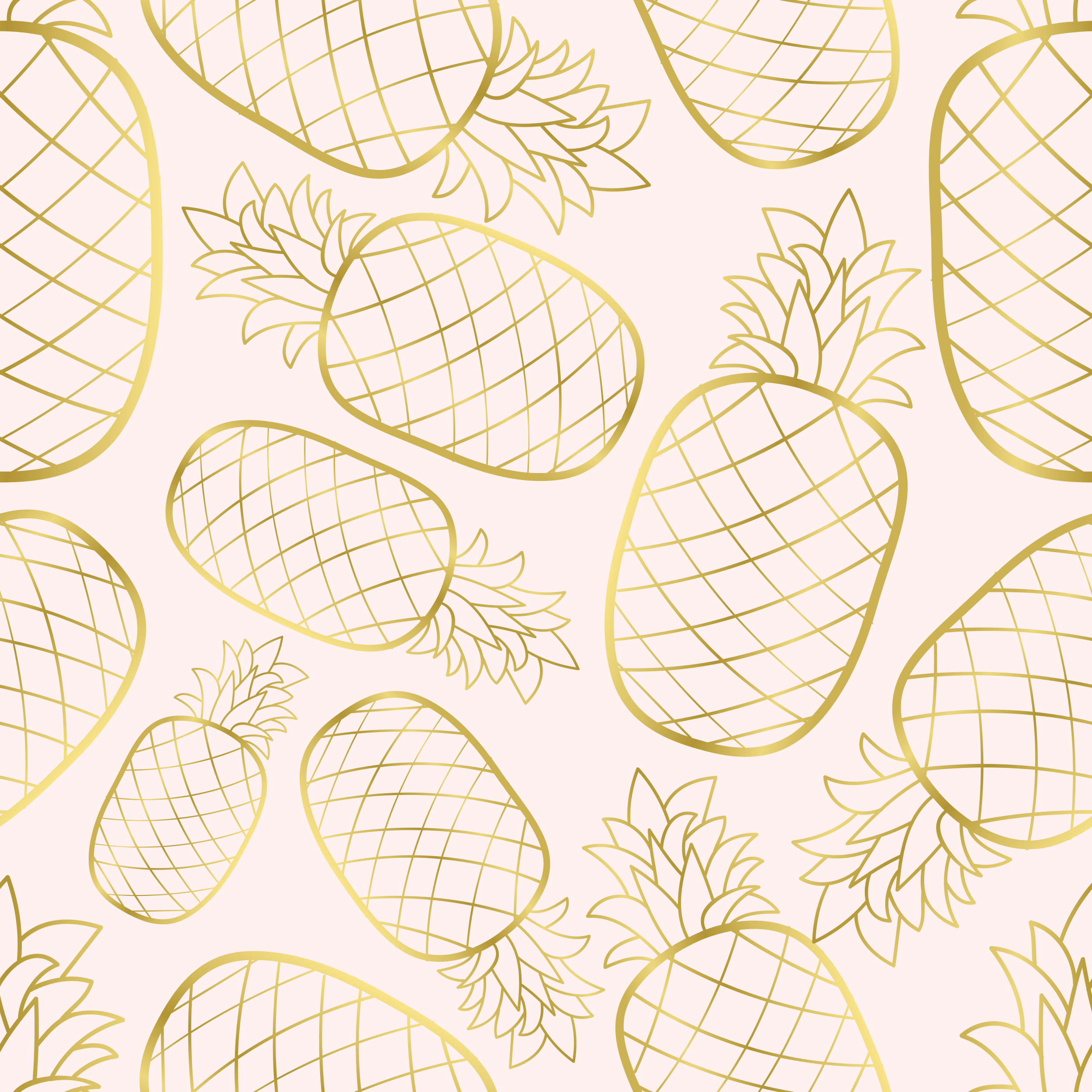 Goldene Ananas auf hellrosa Hintergrund