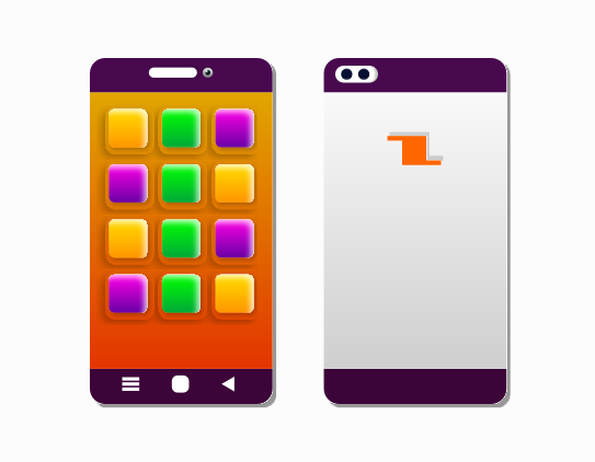 Front and back view of a modern smartphone