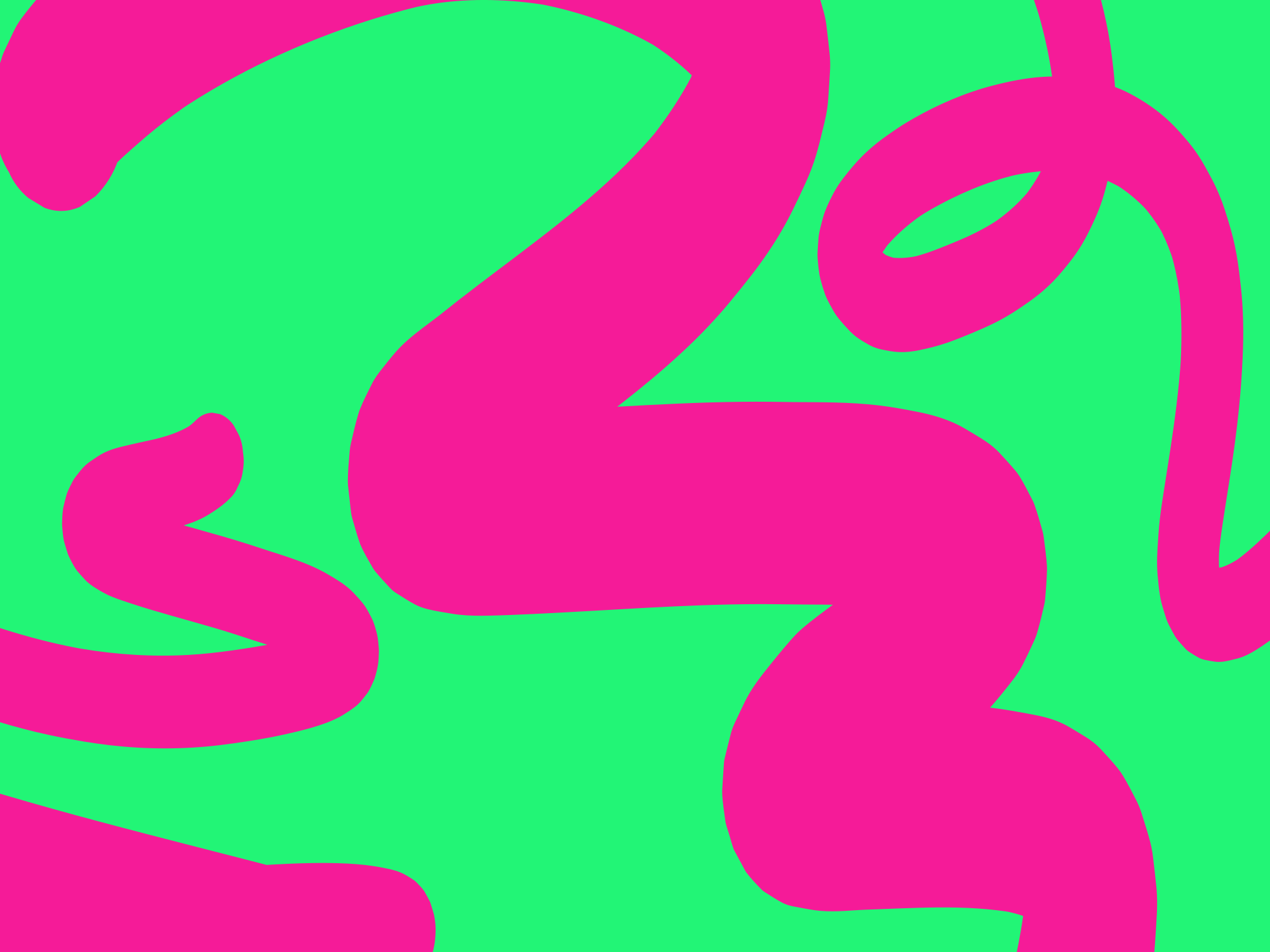 Forma abstrata rosa vibrante sobre fundo verde