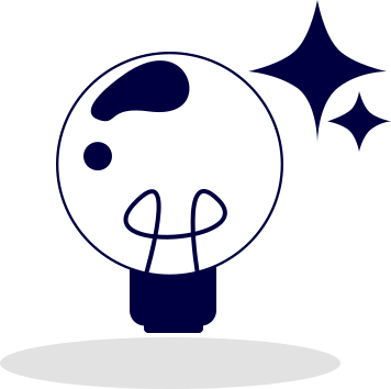 Un gráfico sencillo de una bombilla con estrellas