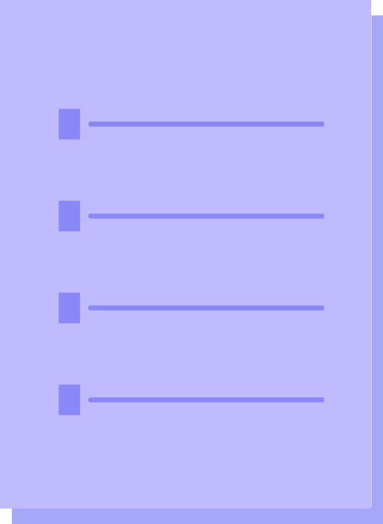 네 가지 핵심 항목으로 된 간단한 목록