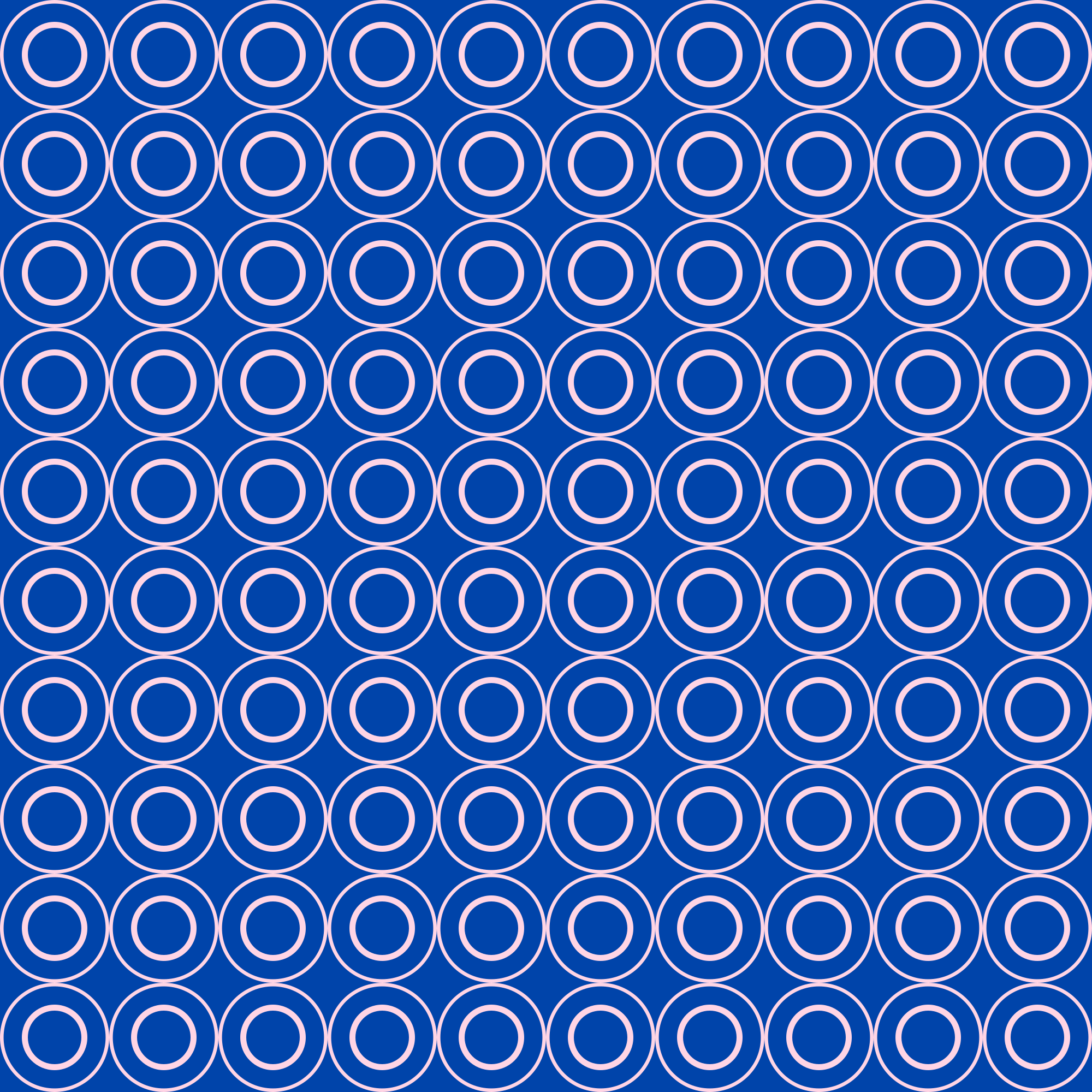 Seamless pattern of concentric circles on blue background