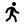 A black silhouette of a person walking forward.