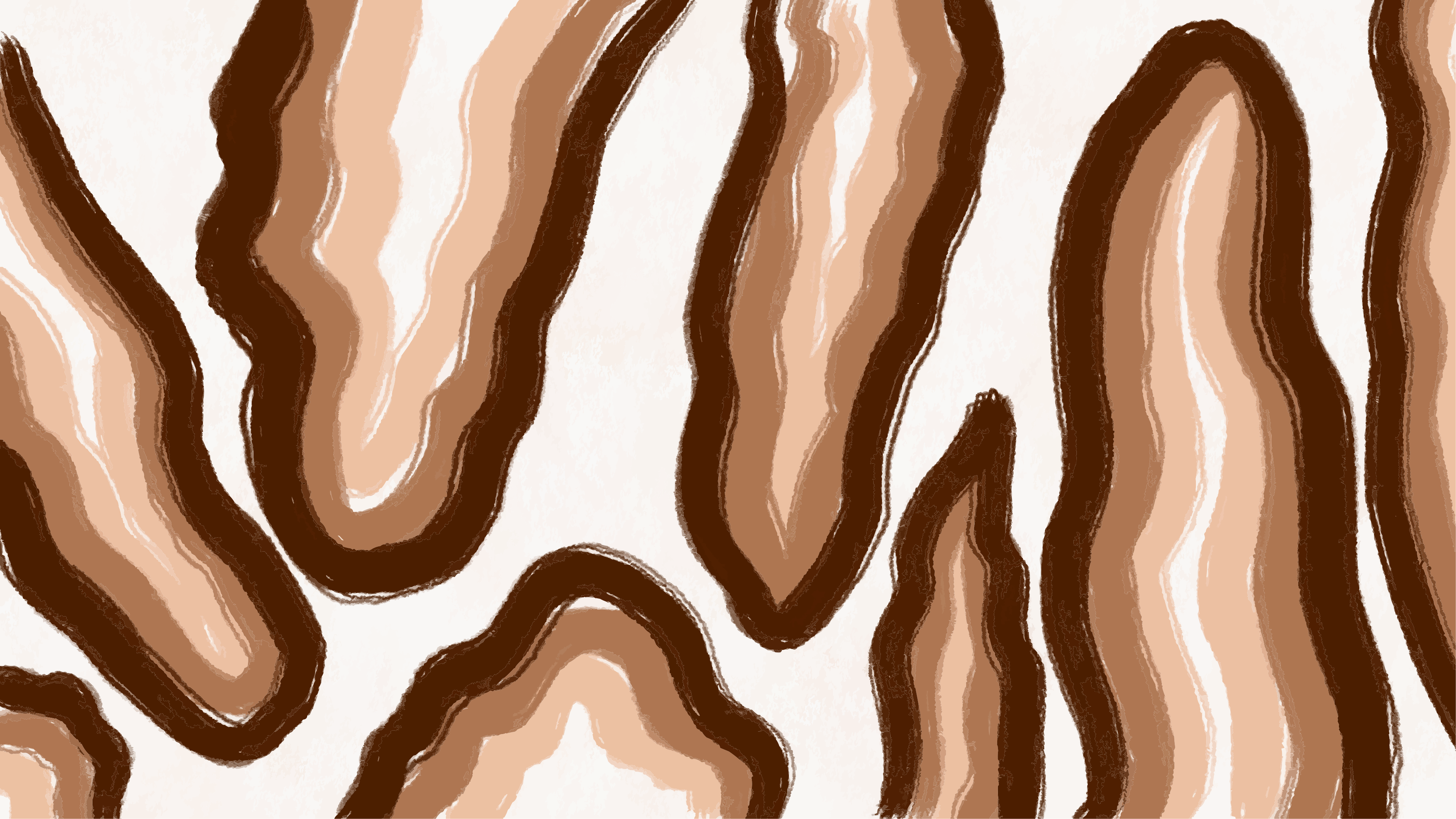 Formas onduladas abstractas marrones y blancas