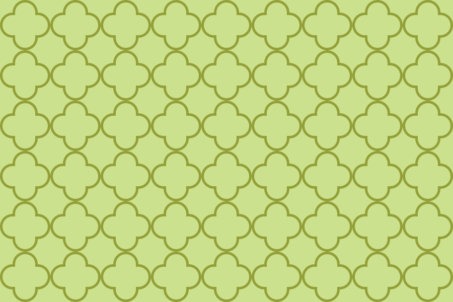 Light green quatrefoil pattern on a pale green background