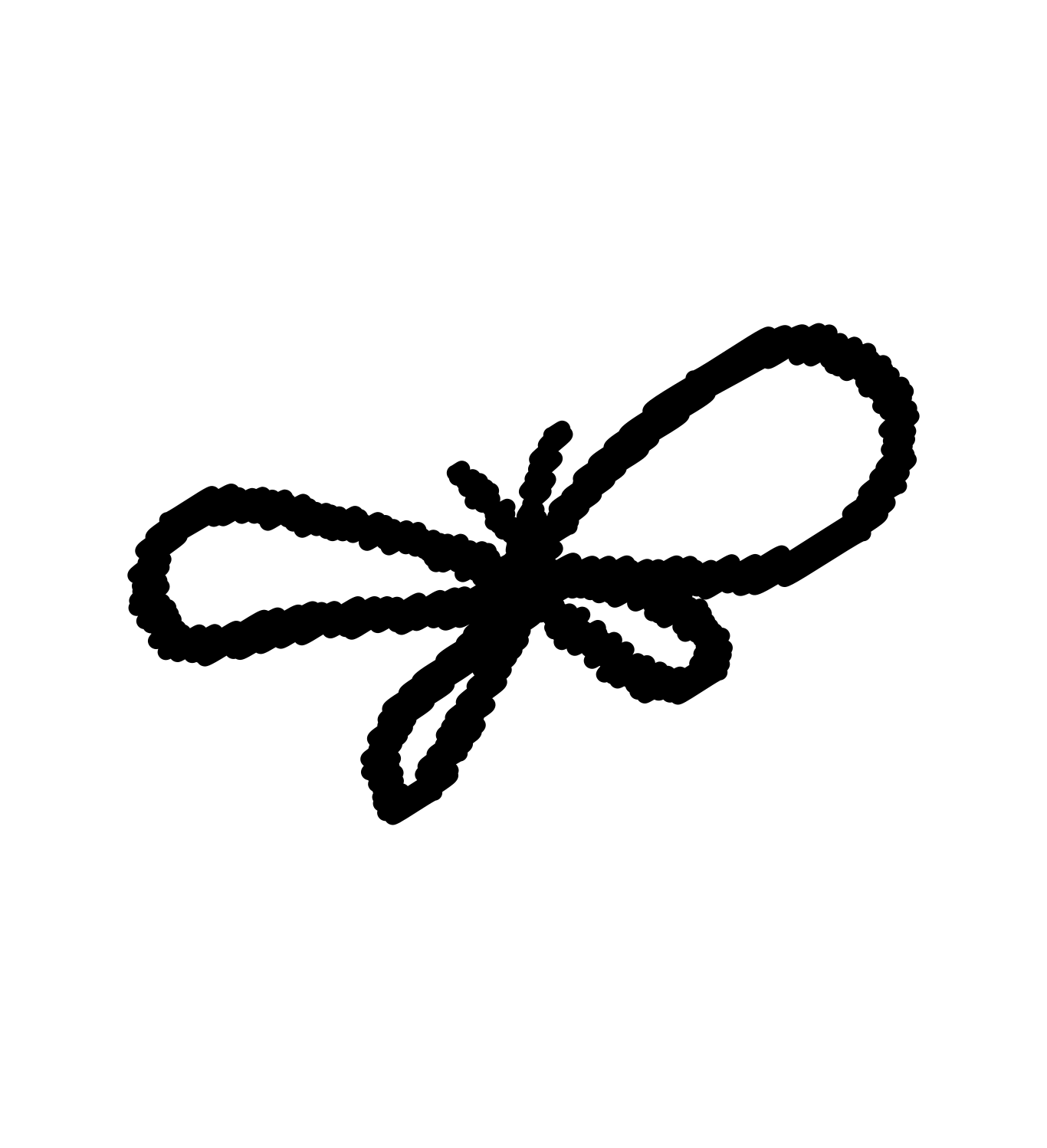 잠자리의 단순한 검은 윤곽선 그림