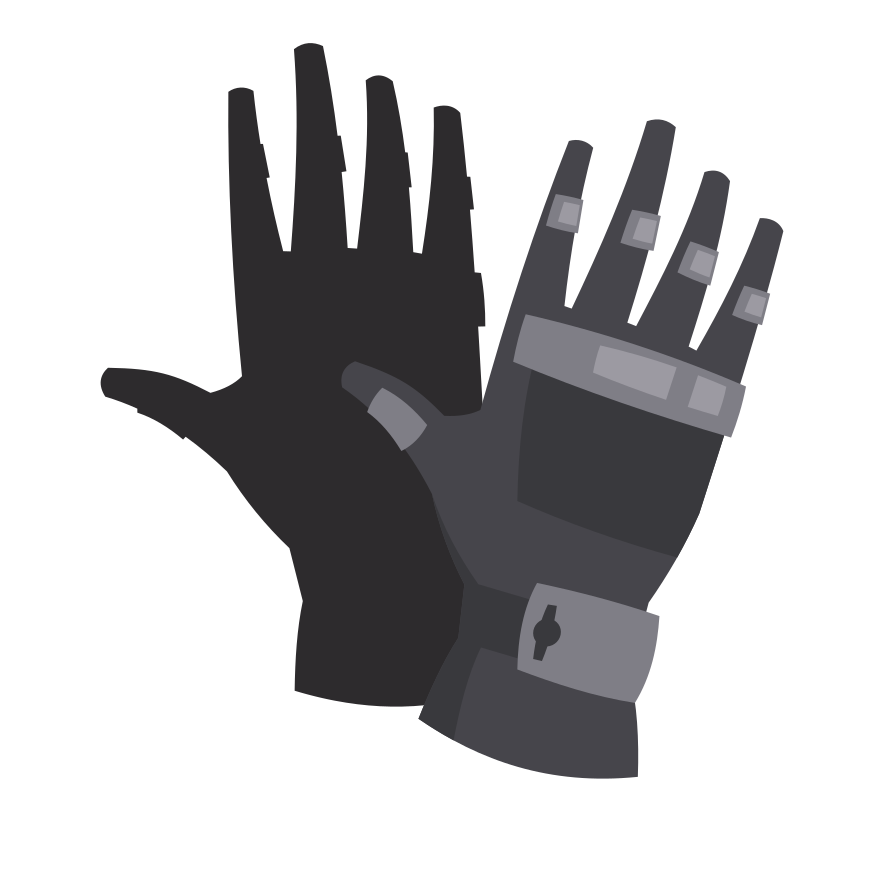 A pair of black tactical gloves with straps