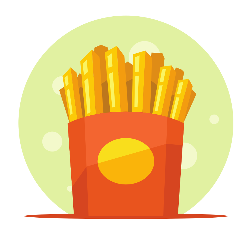 Un cartone rosso pieno di patatine fritte dorate.