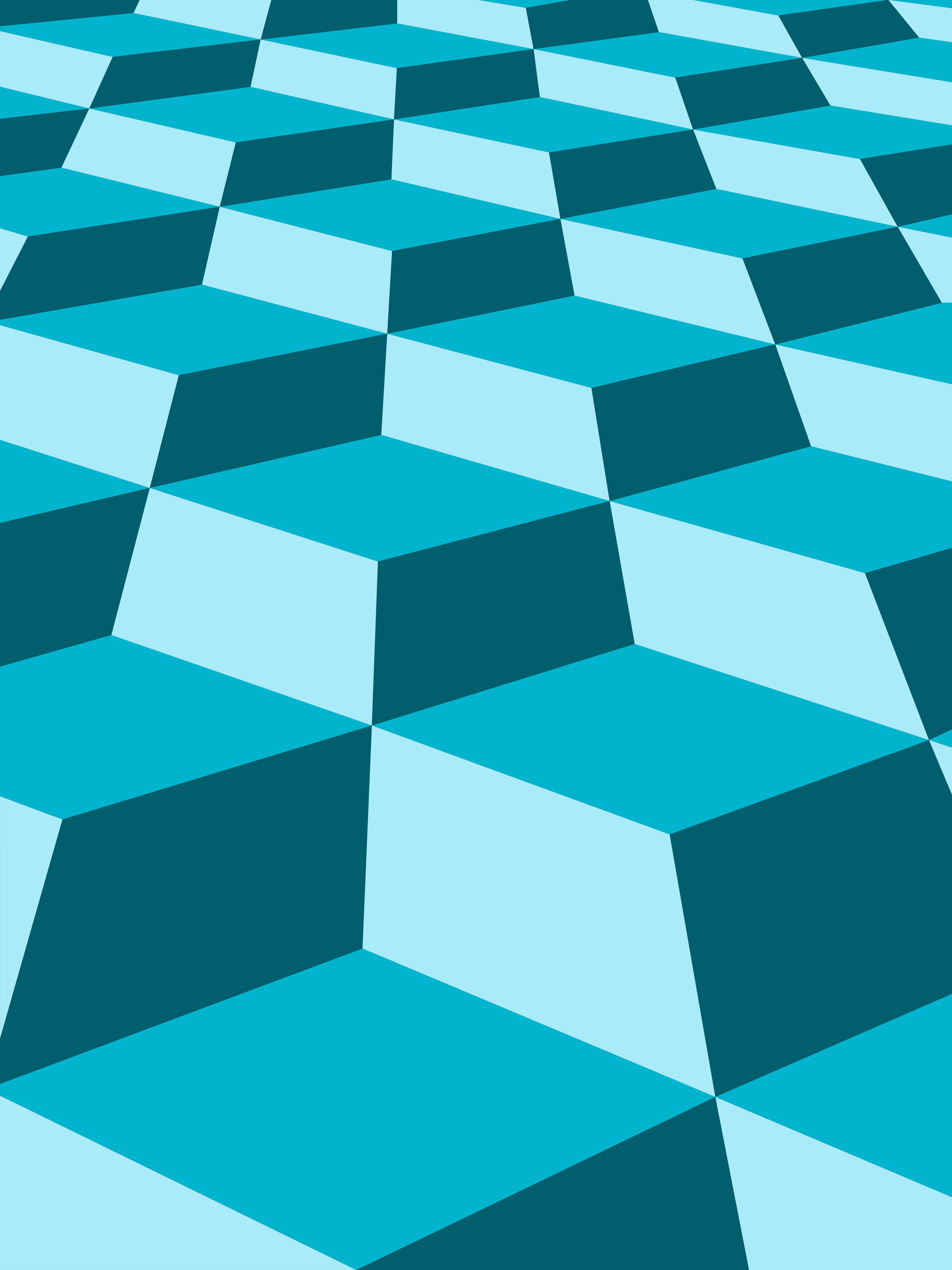 Pola geometris abstrak kubus biru dan teal