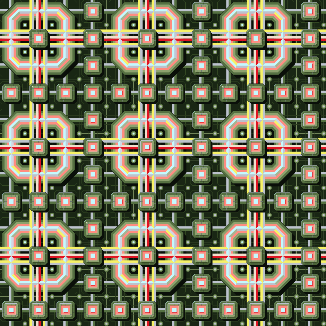 Motif géométrique avec octogones et carrés