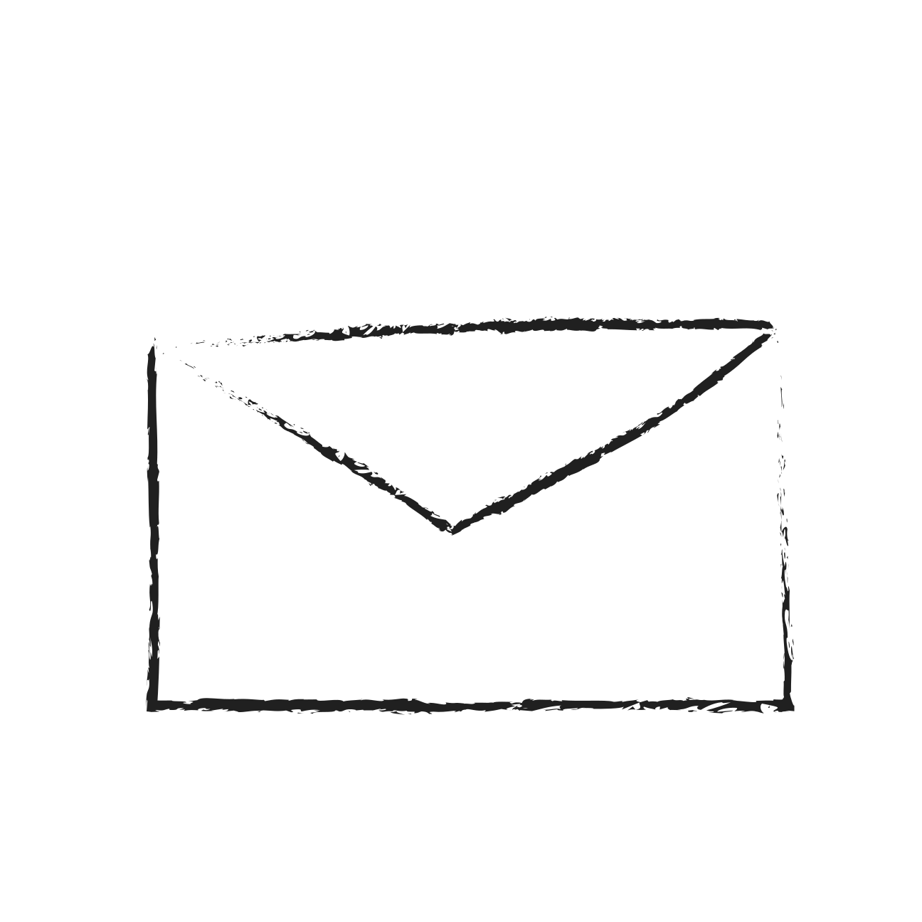 A simple sketched envelope on a white background