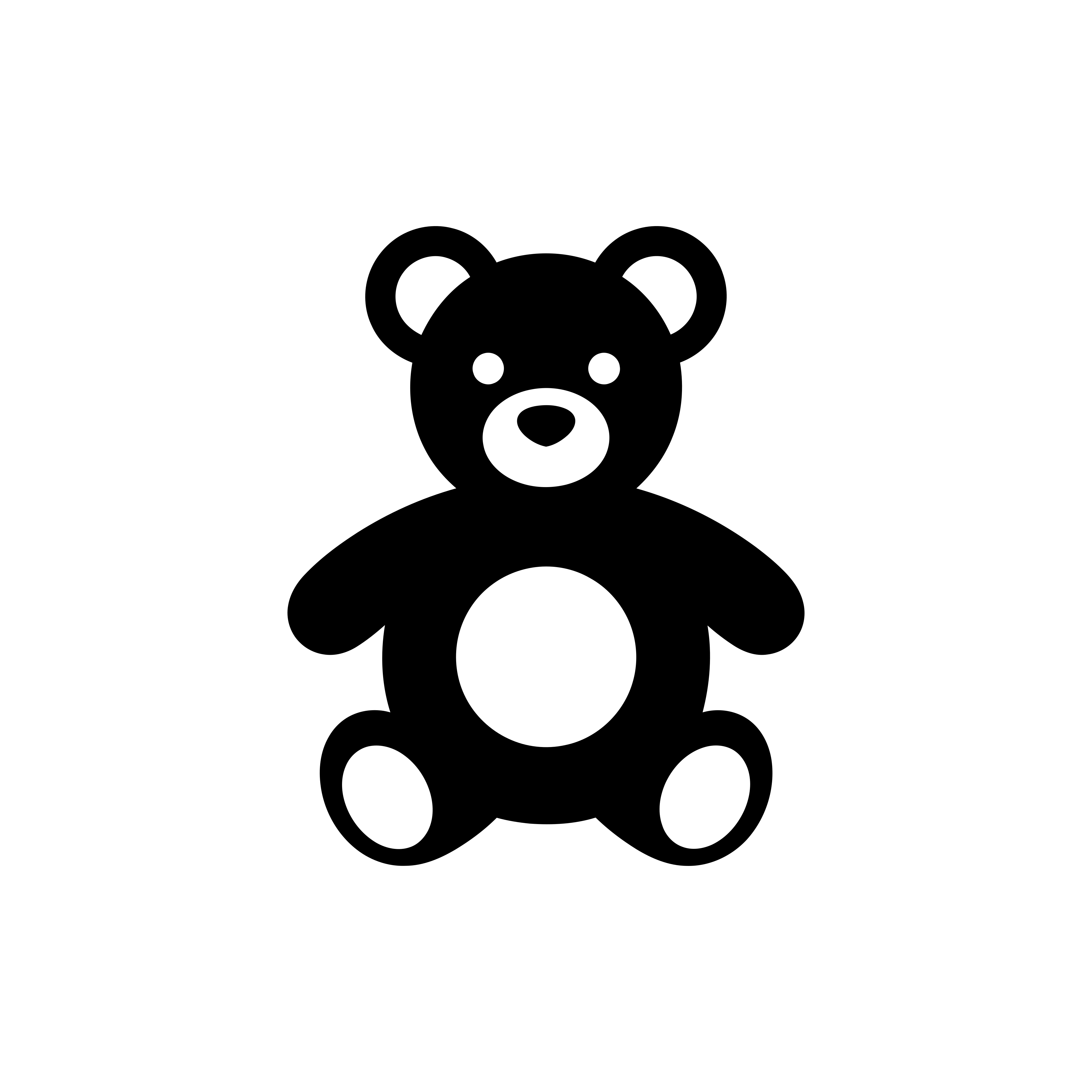 검은 테디 베어 실루엣