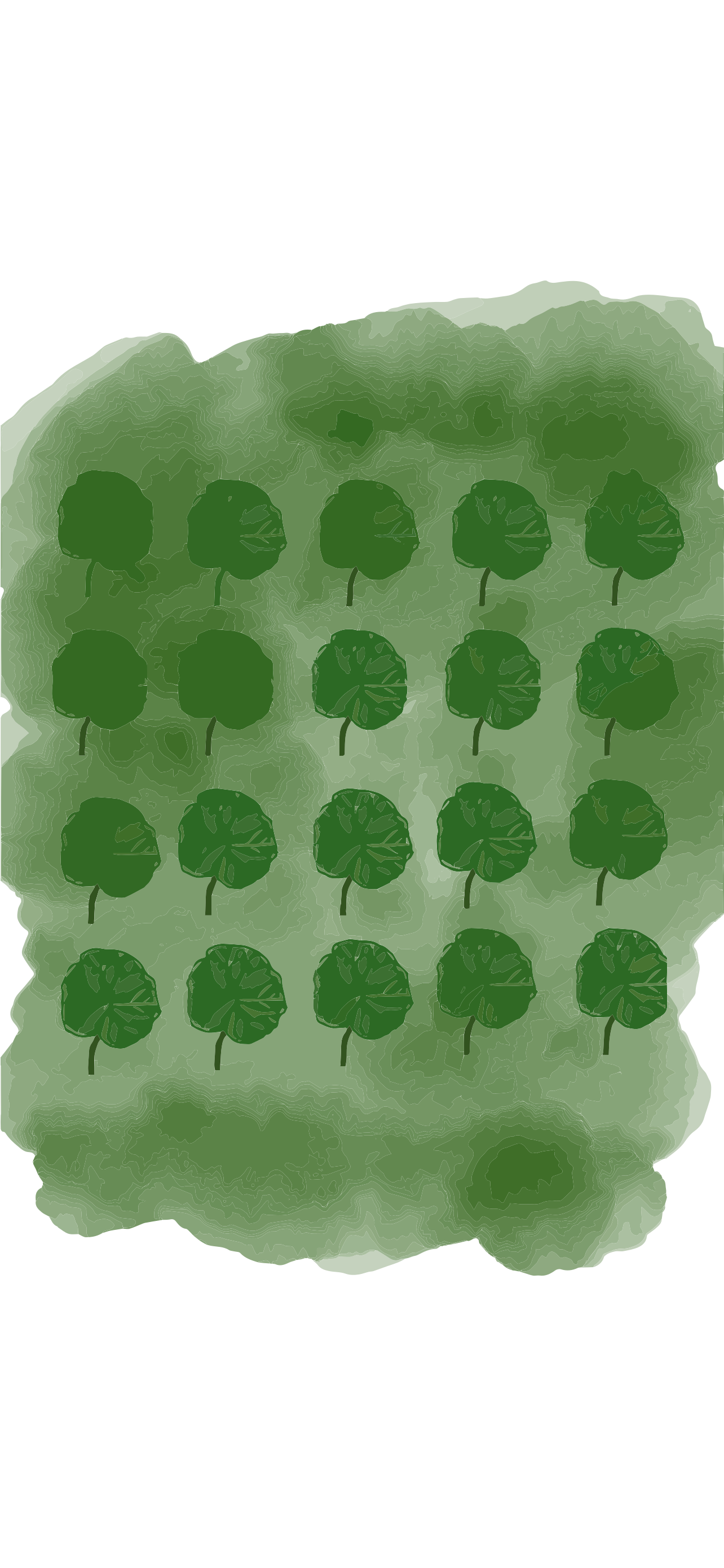 Grünes Blattmuster auf einem Aquarellhintergrund