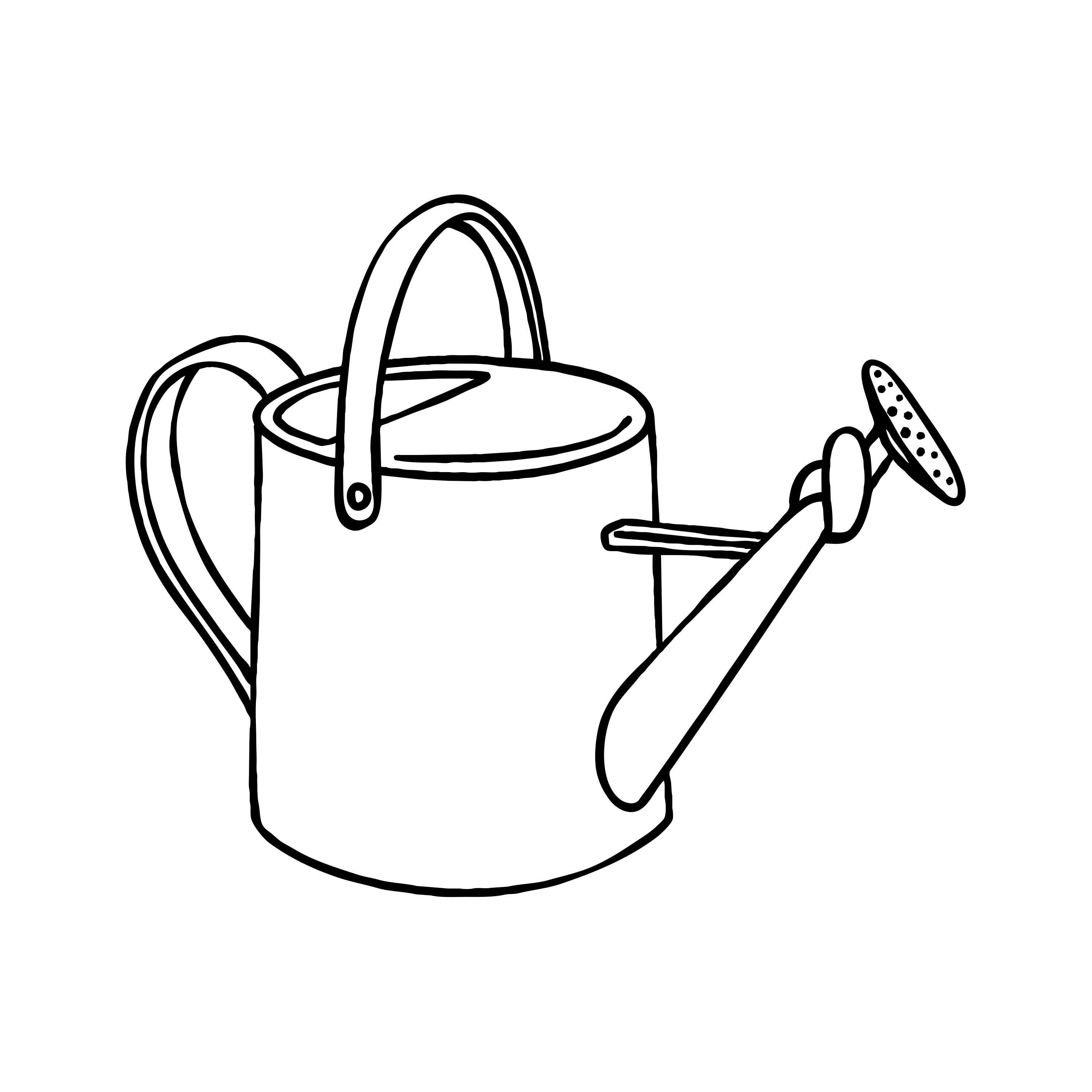 A simple line drawing of a watering can.
