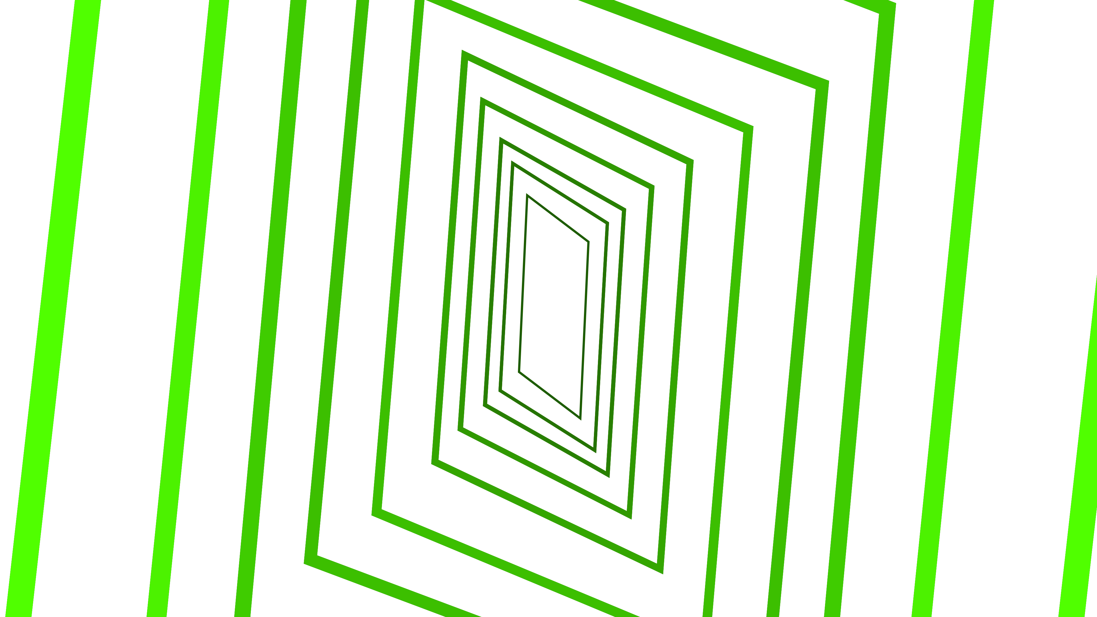 Formas de losango verde recuando para um fundo branco