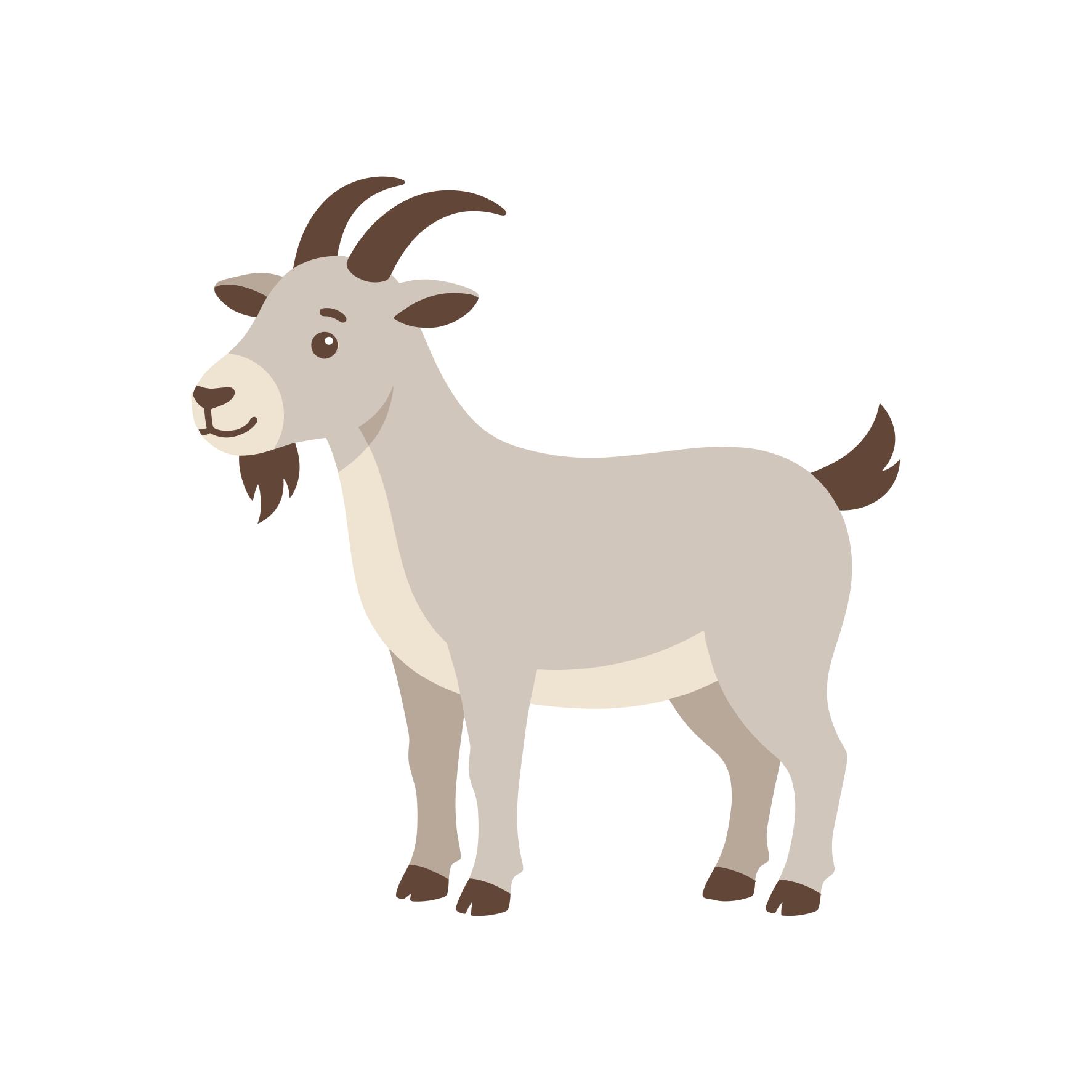 Une chèvre de dessin animé avec des cornes et une barbe