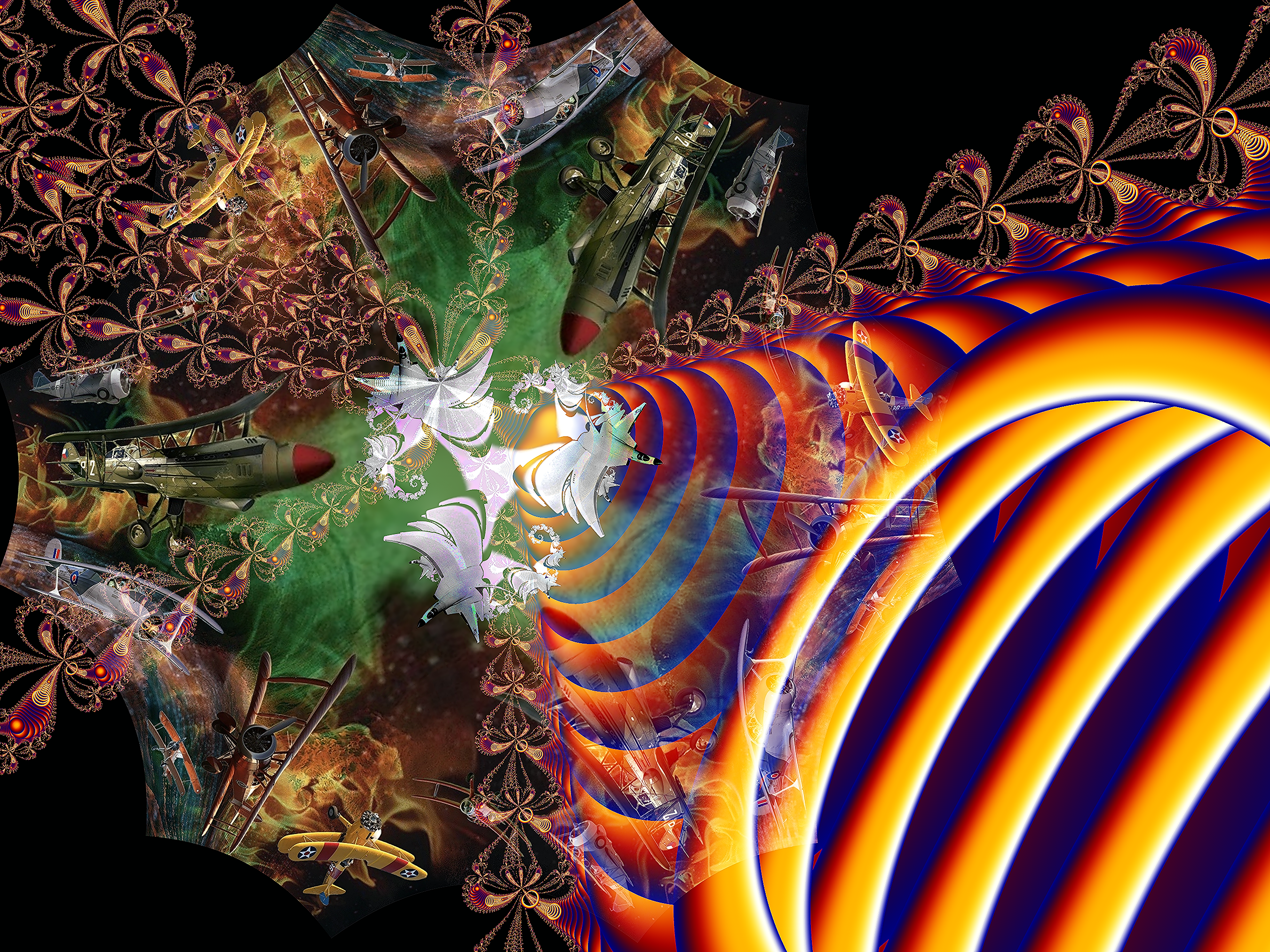 Art fractal abstrait avec des motifs complexes et des couleurs vibrantes