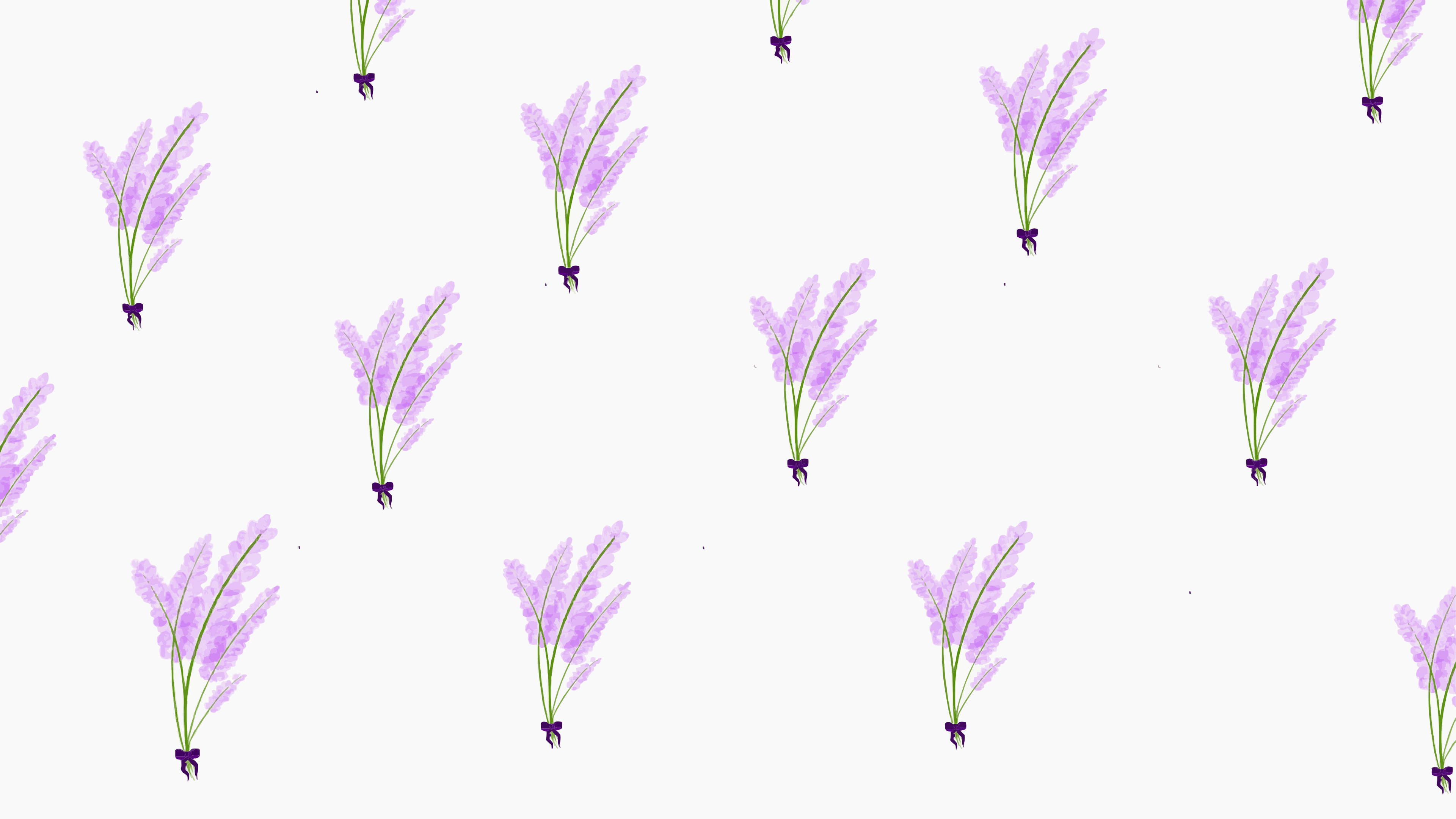 Ein Muster aus hellvioletten Blumen auf weißem Hintergrund