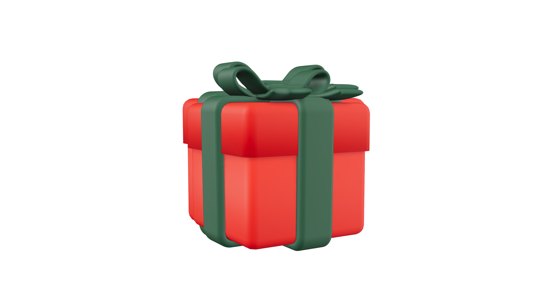 Une boîte cadeau rouge avec un ruban vert