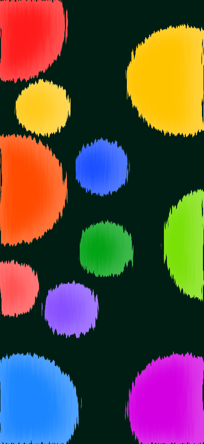 Círculos vibrantes y texturizados sobre un fondo verde intenso