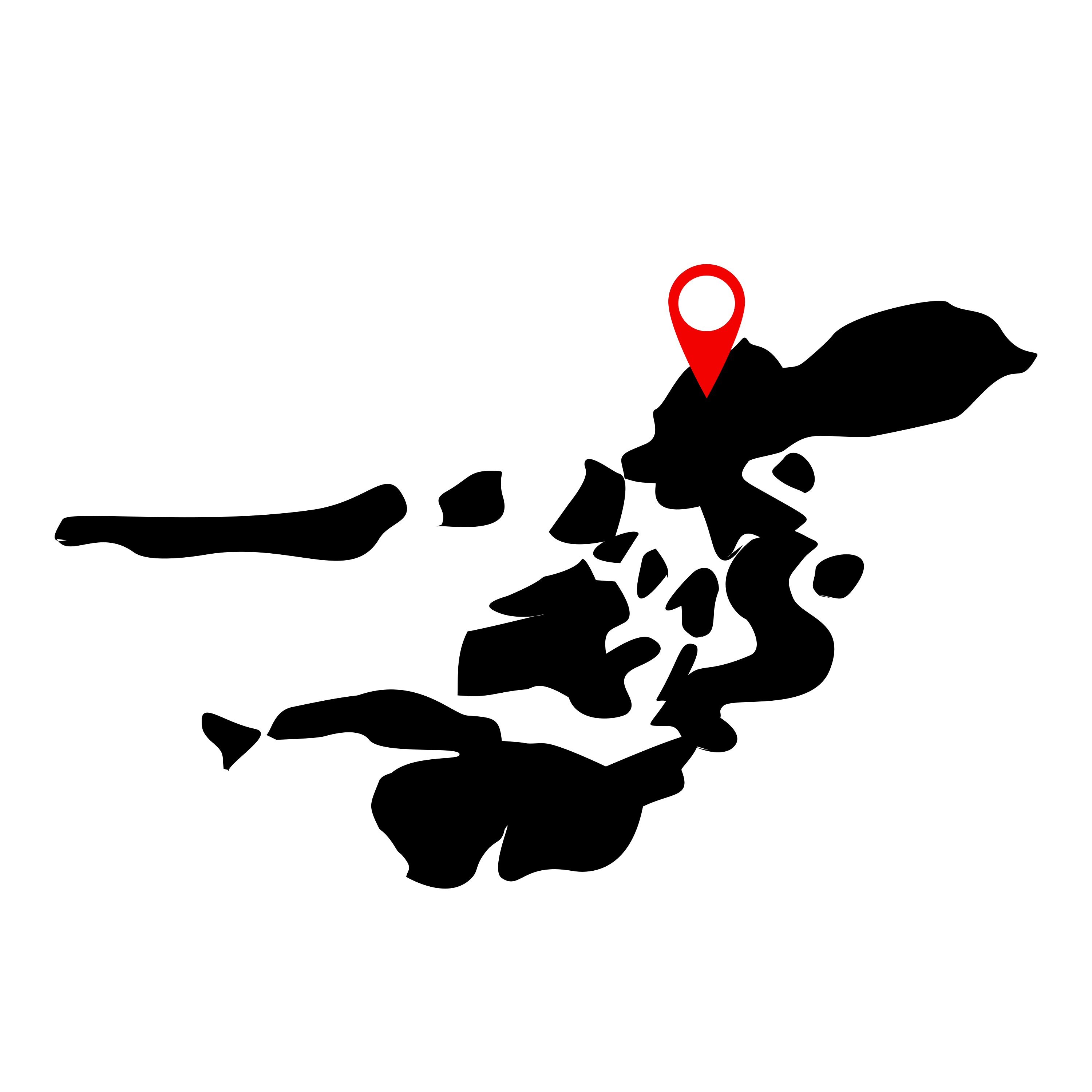 フィリピンの黒地に赤いピンのシルエット地図。