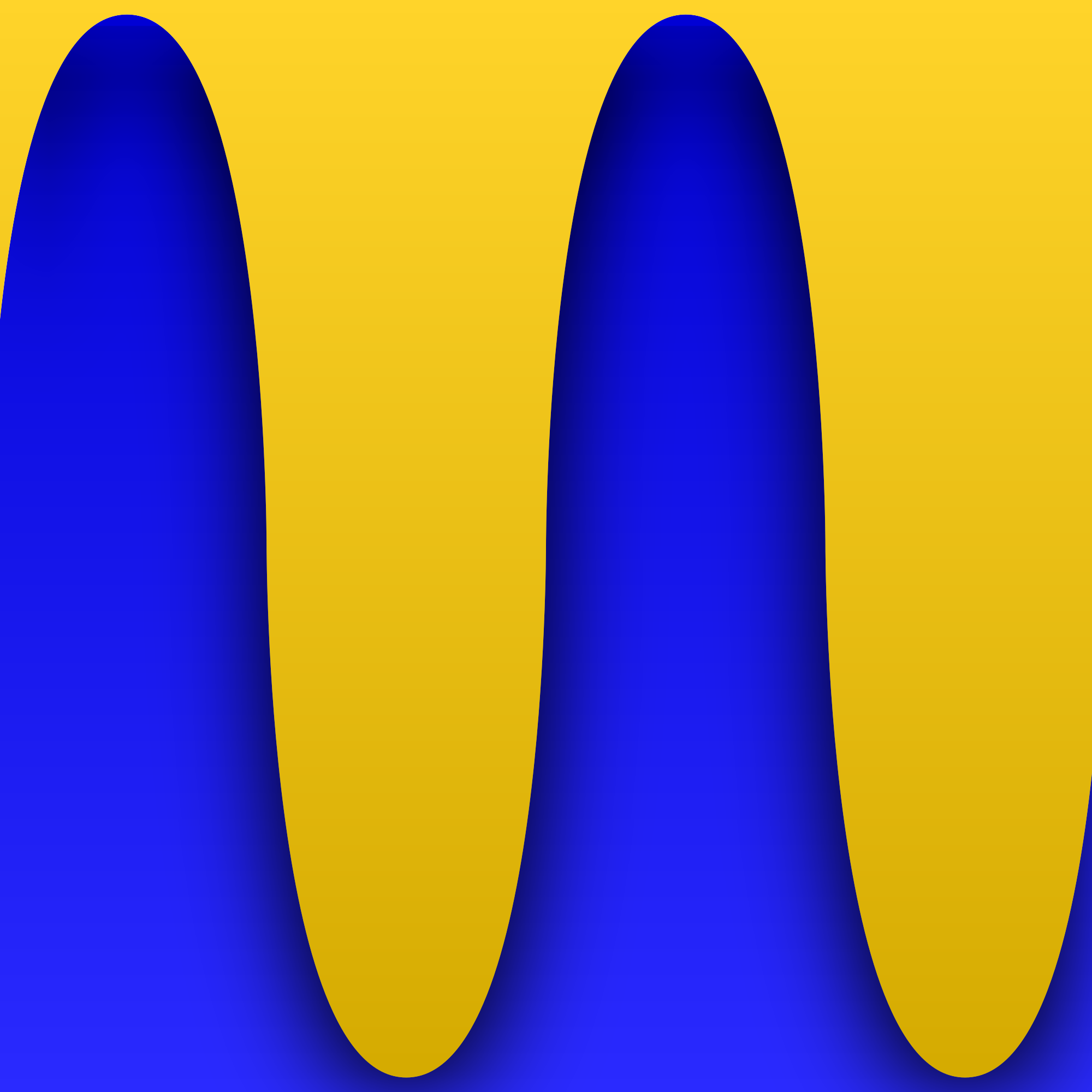 Un motif ondulé jaune sur fond bleu.