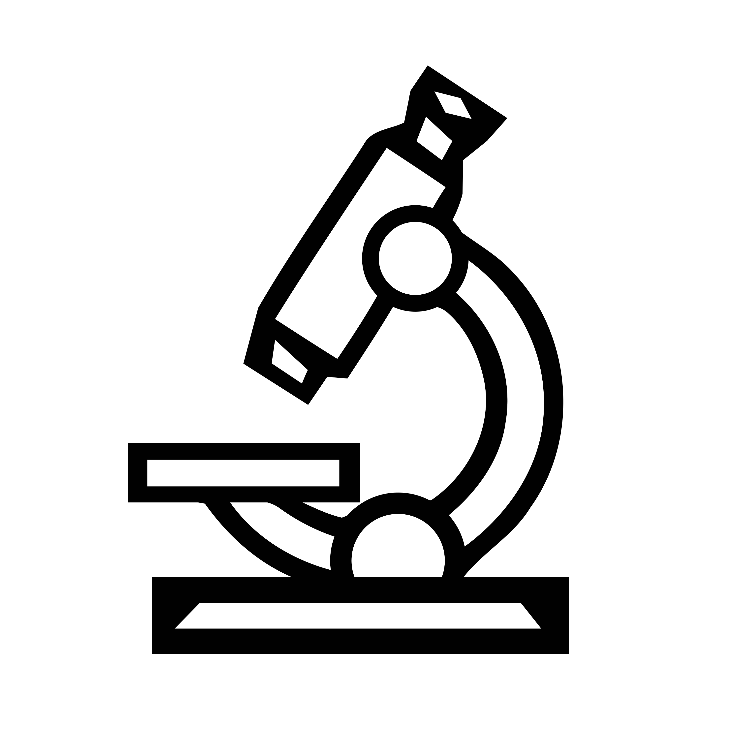 Black outline drawing of a laboratory microscope.