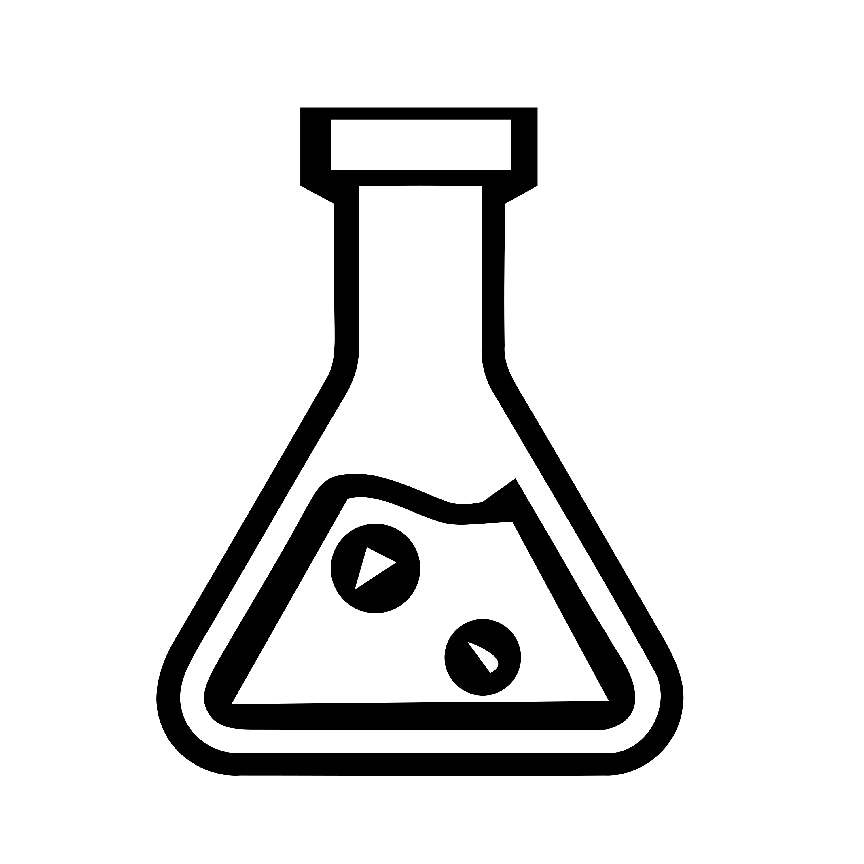 Erlenmeyer flask outline with liquid and bubbles.