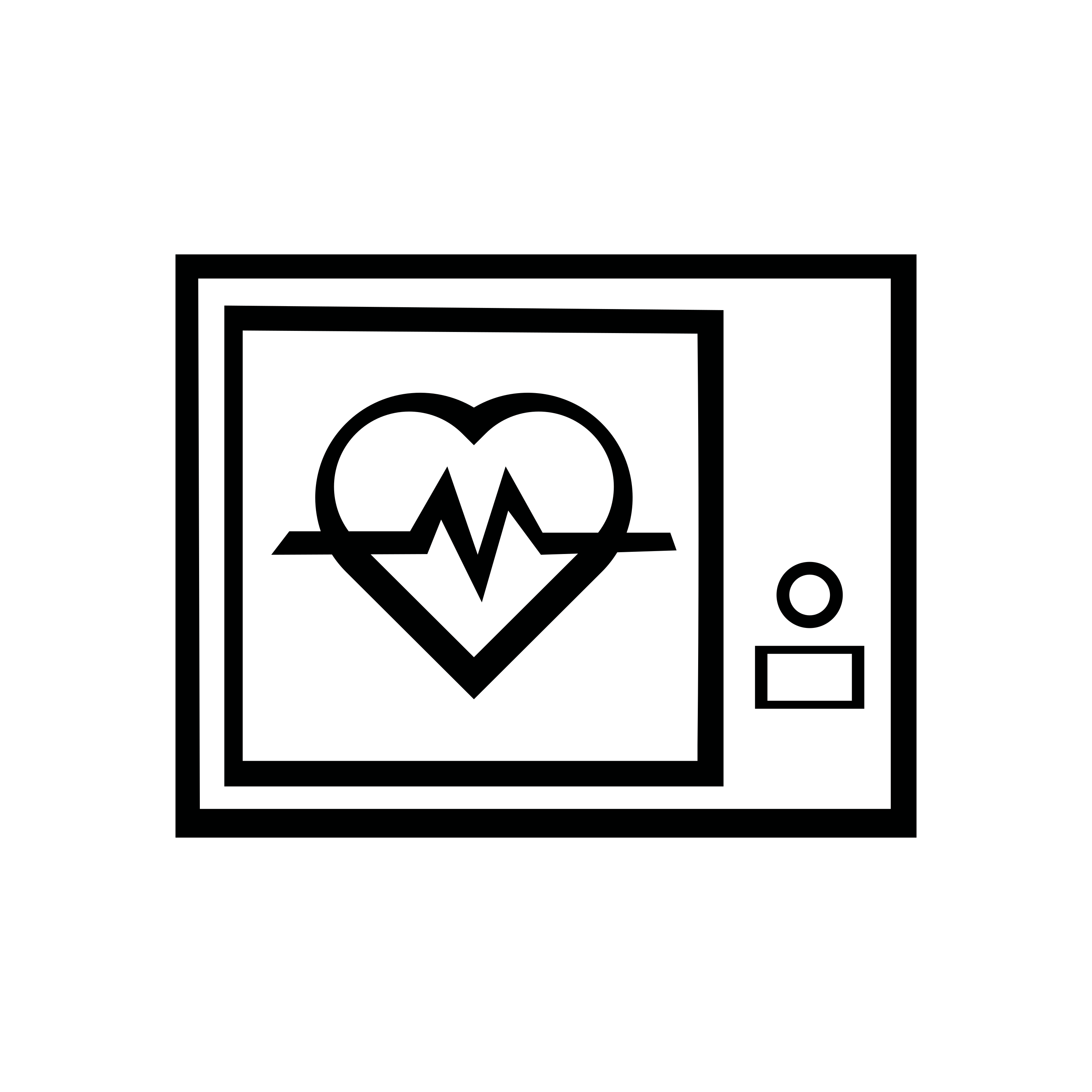Medical monitor displaying heart rate waveform.
