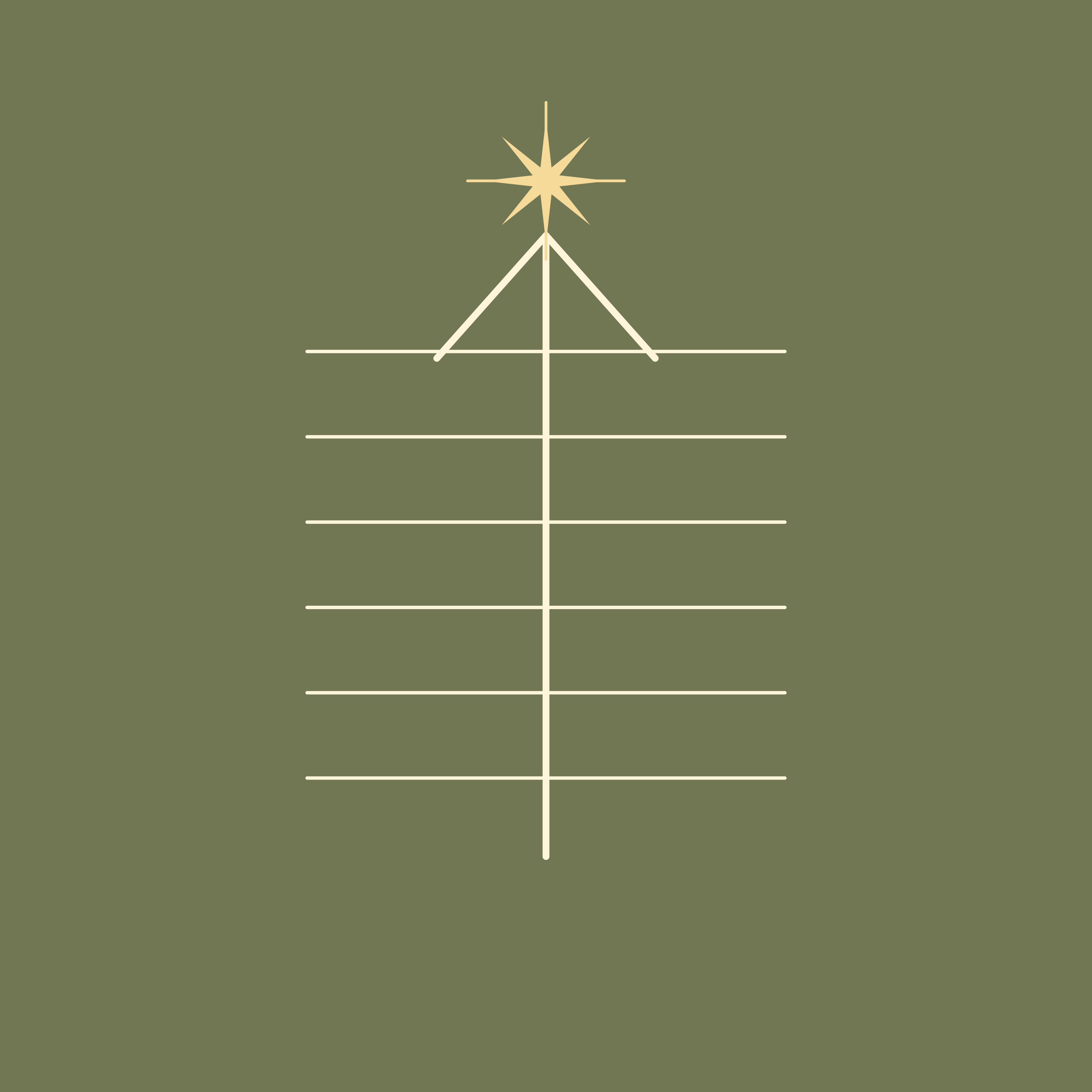 Stylized christmas tree design with a star.