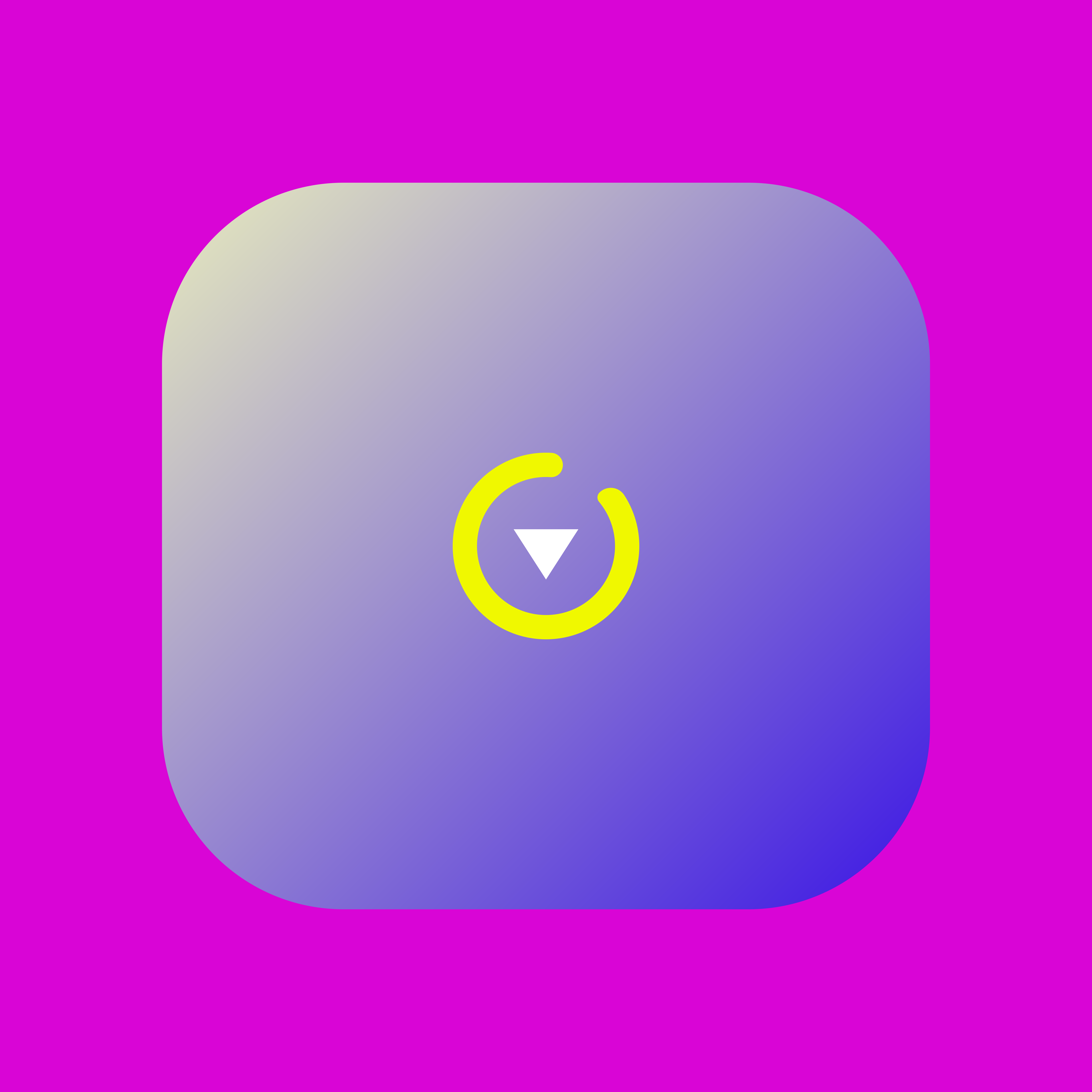 Purple gradient square with yellow circular arrow on magenta background.