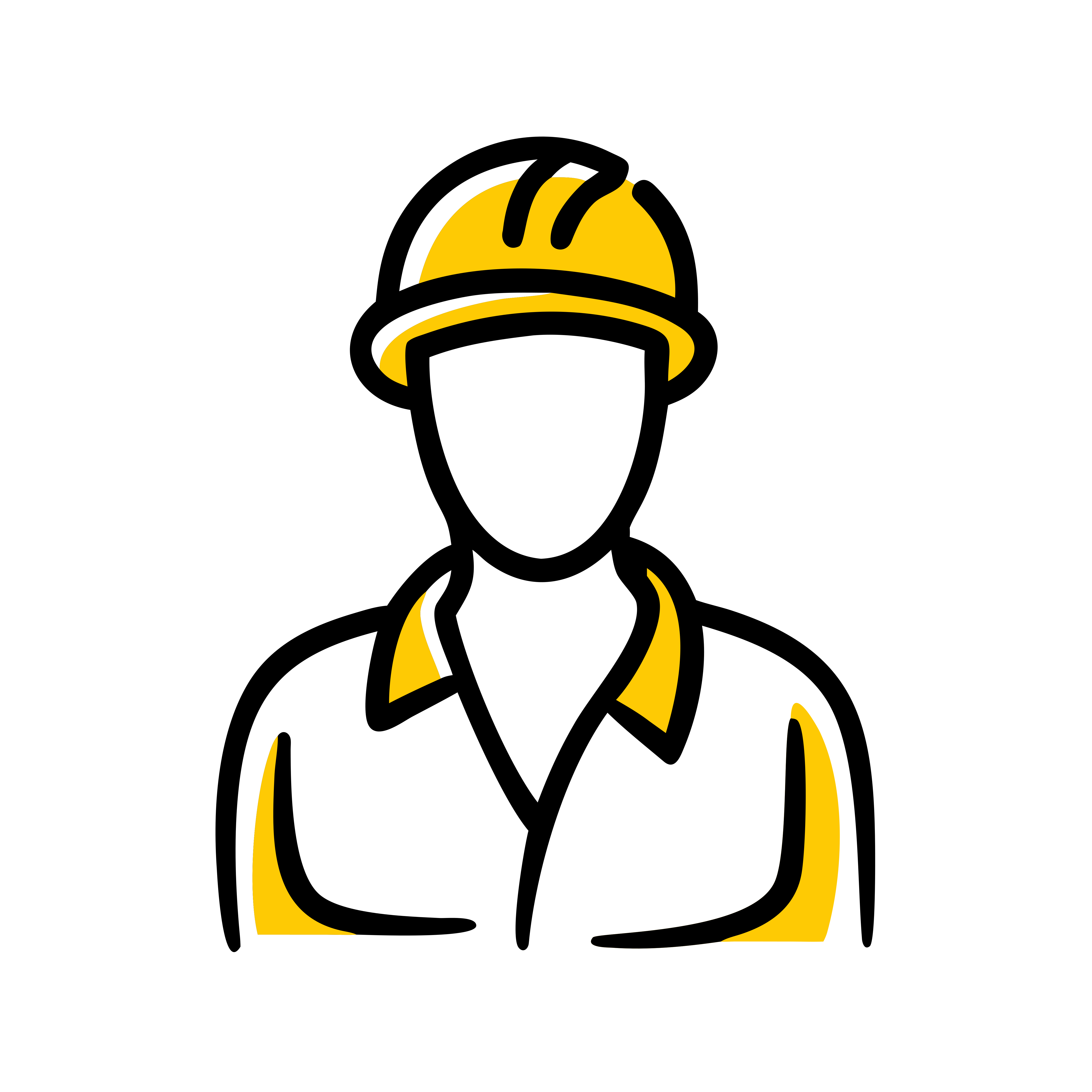 Ein Symbol einer Person mit gelbem Bauhelm.
