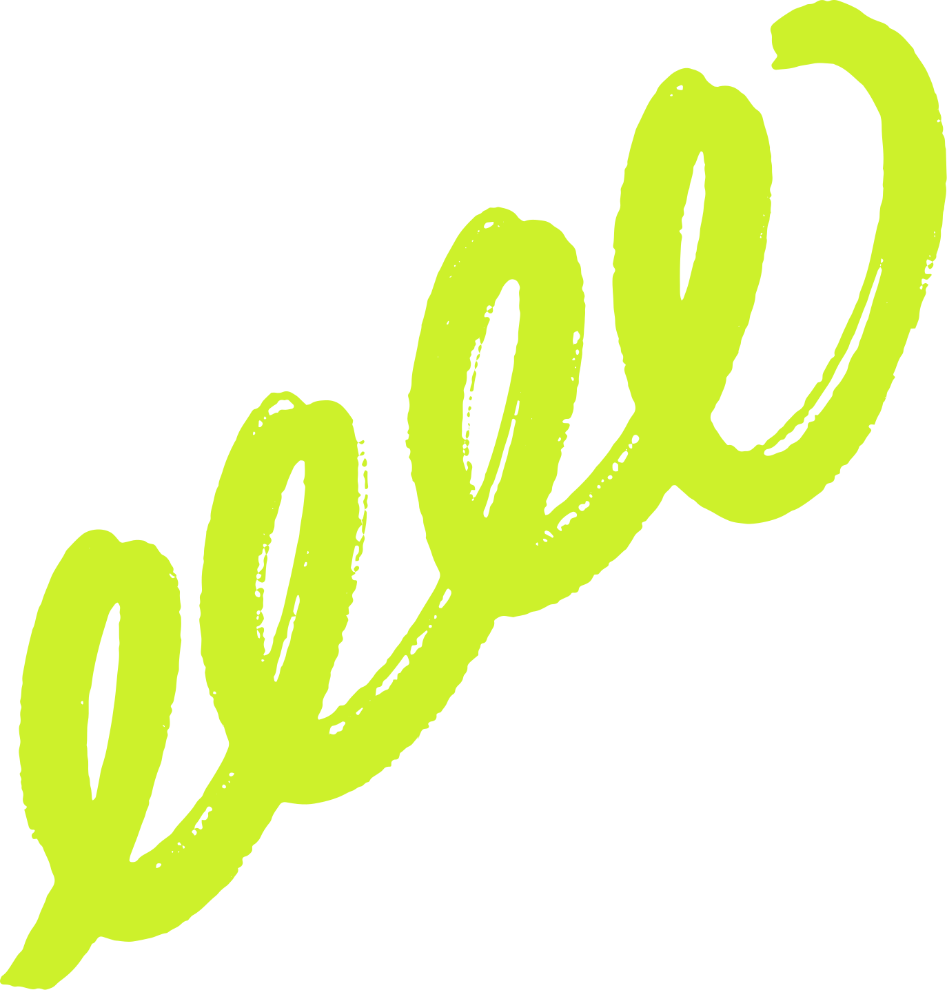 Eine lebendige gelb-grüne Spirallinie auf weißem Hintergrund