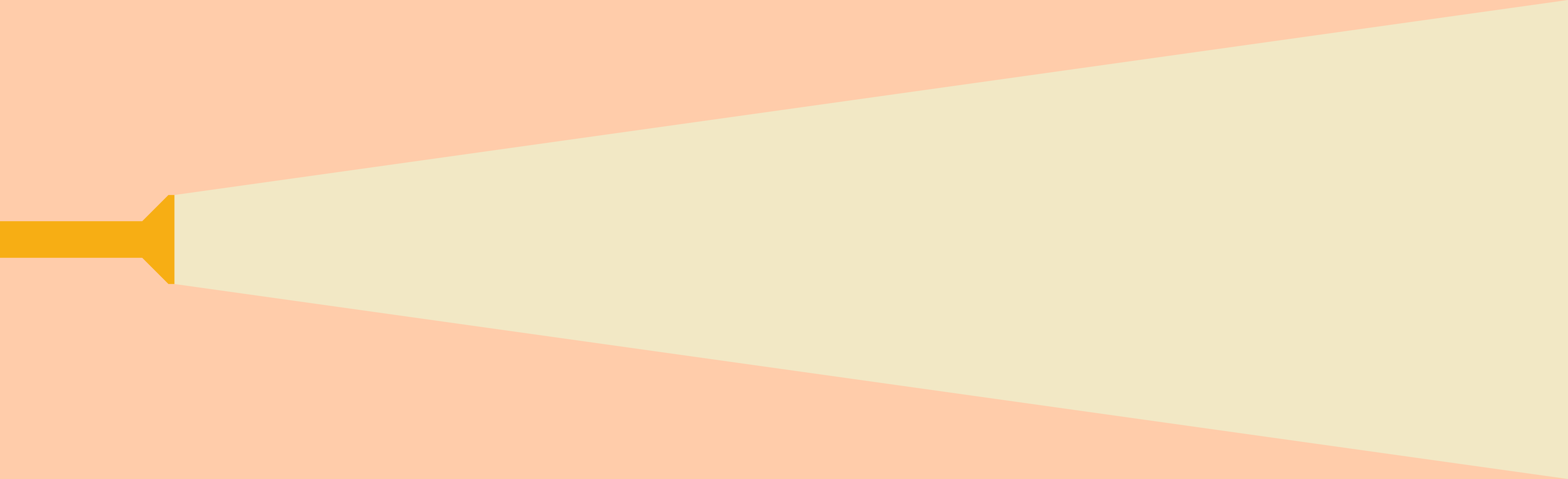 A flashlight beam illuminating a peach background.