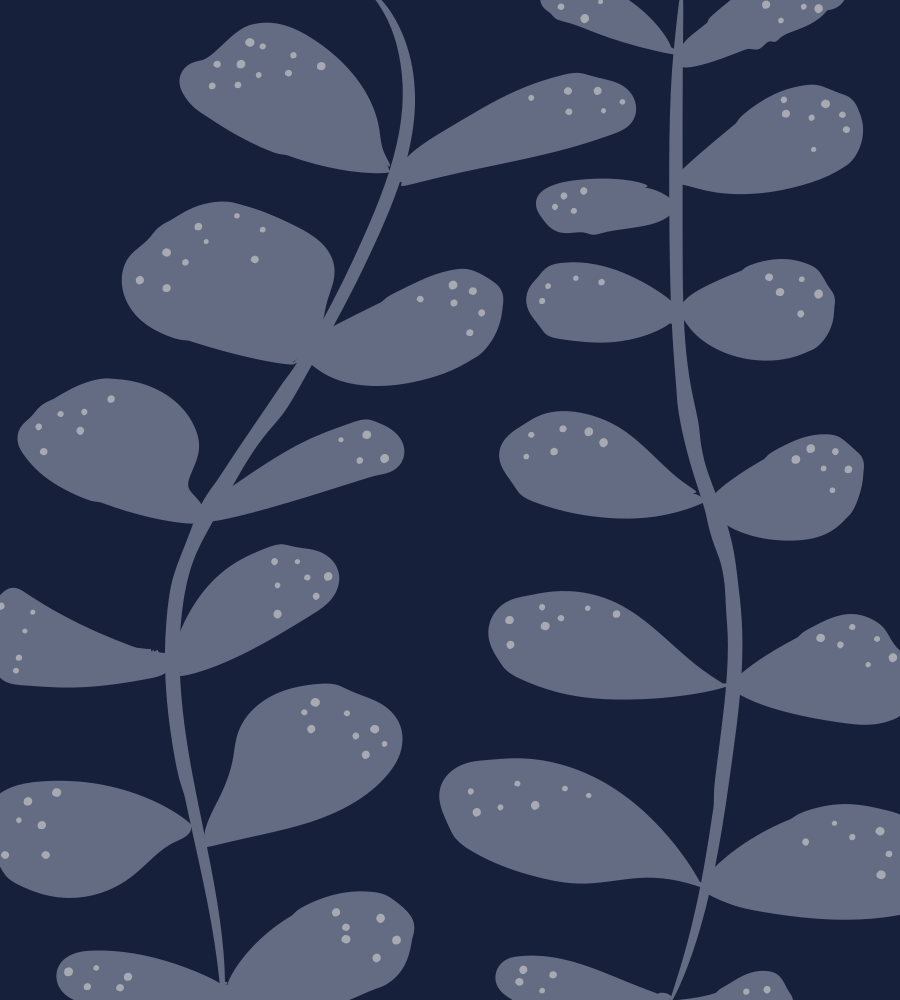 Dotted blue-grey plant stems on a dark blue background.