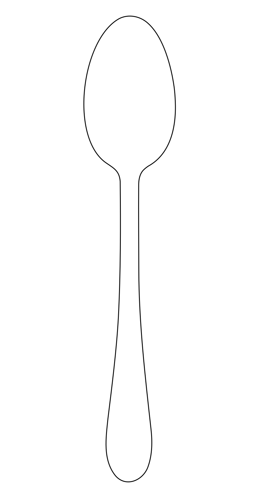 Simple outline of a spoon on white.